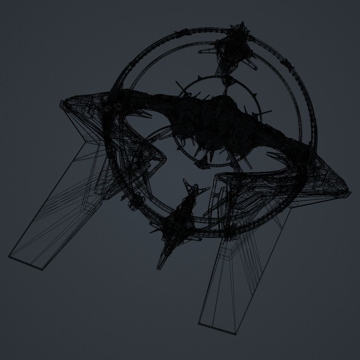 Warp Spaceship - Game-Ready 3D Model - View 8