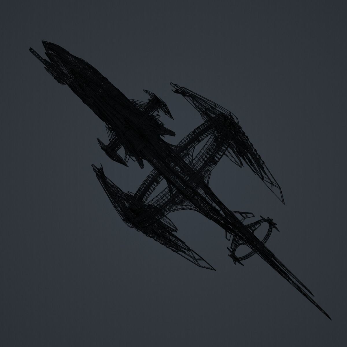 Warp Spaceship - Game-Ready 3D Model - View 9