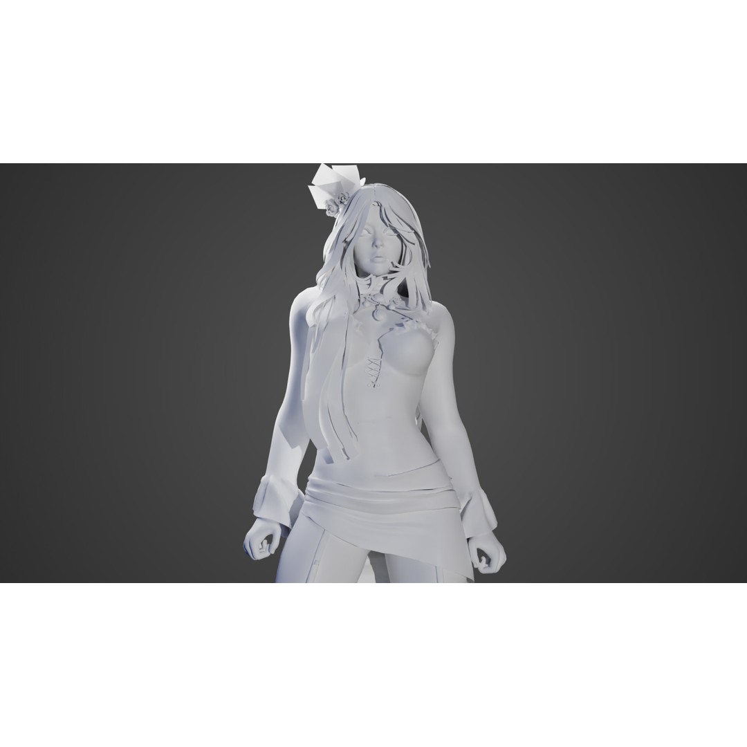 Gothic Vampire Girl 3D Model – Low Poly Rigged Character, FBX - View 11