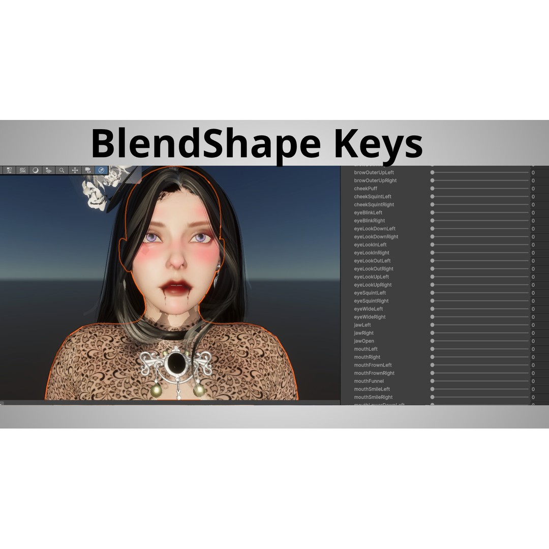 Gothic Vampire Girl 3D Model – Low Poly Rigged Character, FBX - View 13