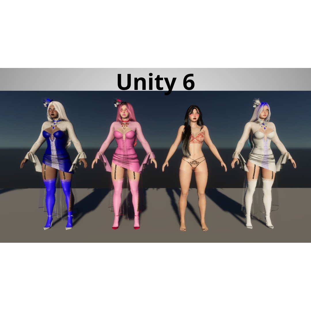 Gothic Vampire Girl 3D Model – Low Poly Rigged Character, FBX - View 14