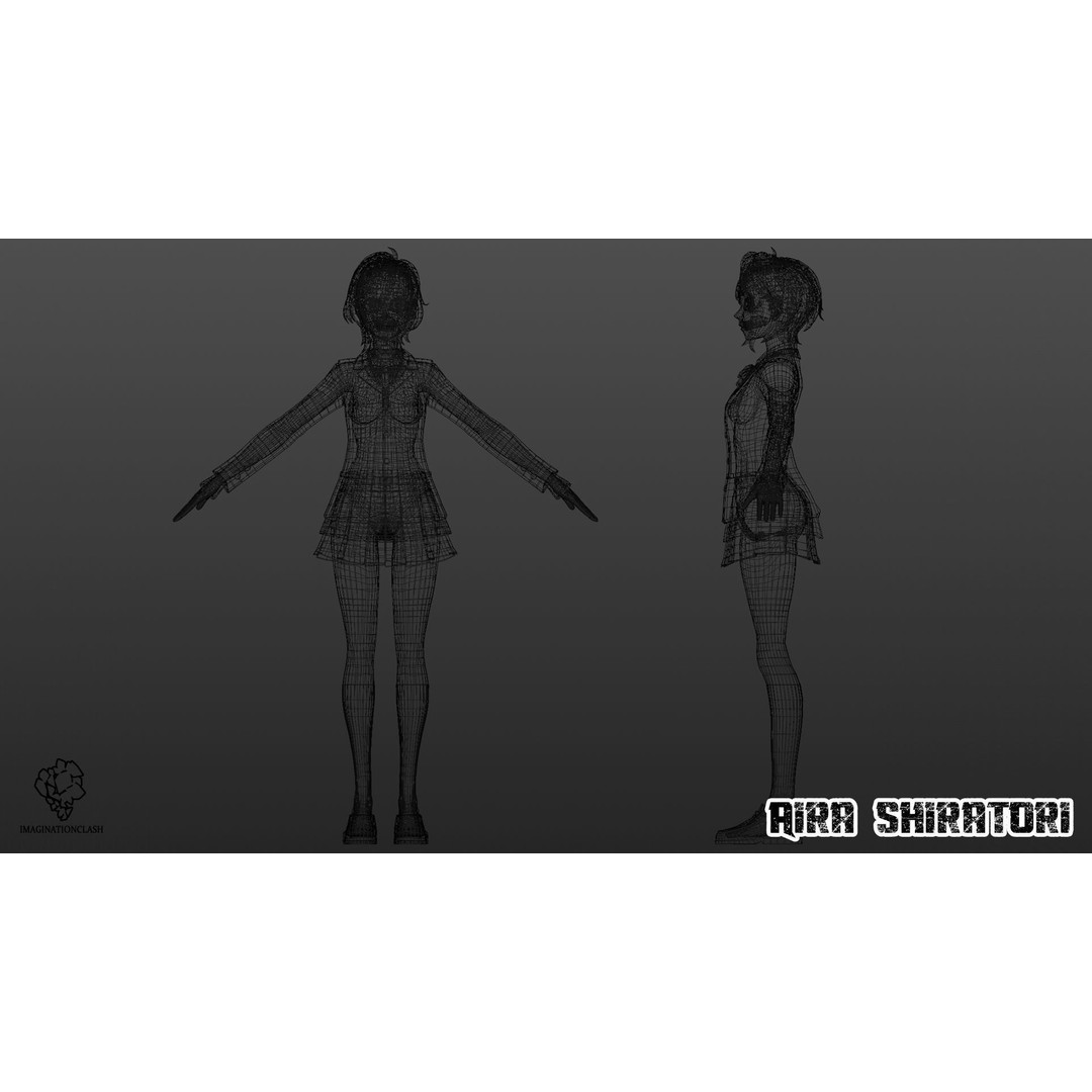 Aira Shiratori 3D Model – Rigged Character with Textures for Blender