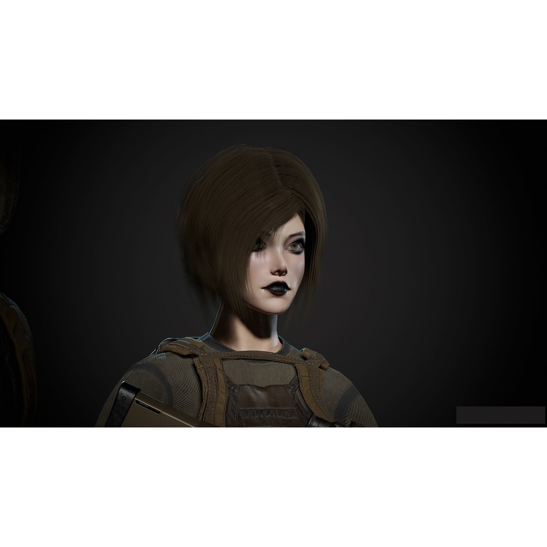 Survivor Man and Lady 3D Model – Low Poly Game Ready Character with PBR Textures - View 11