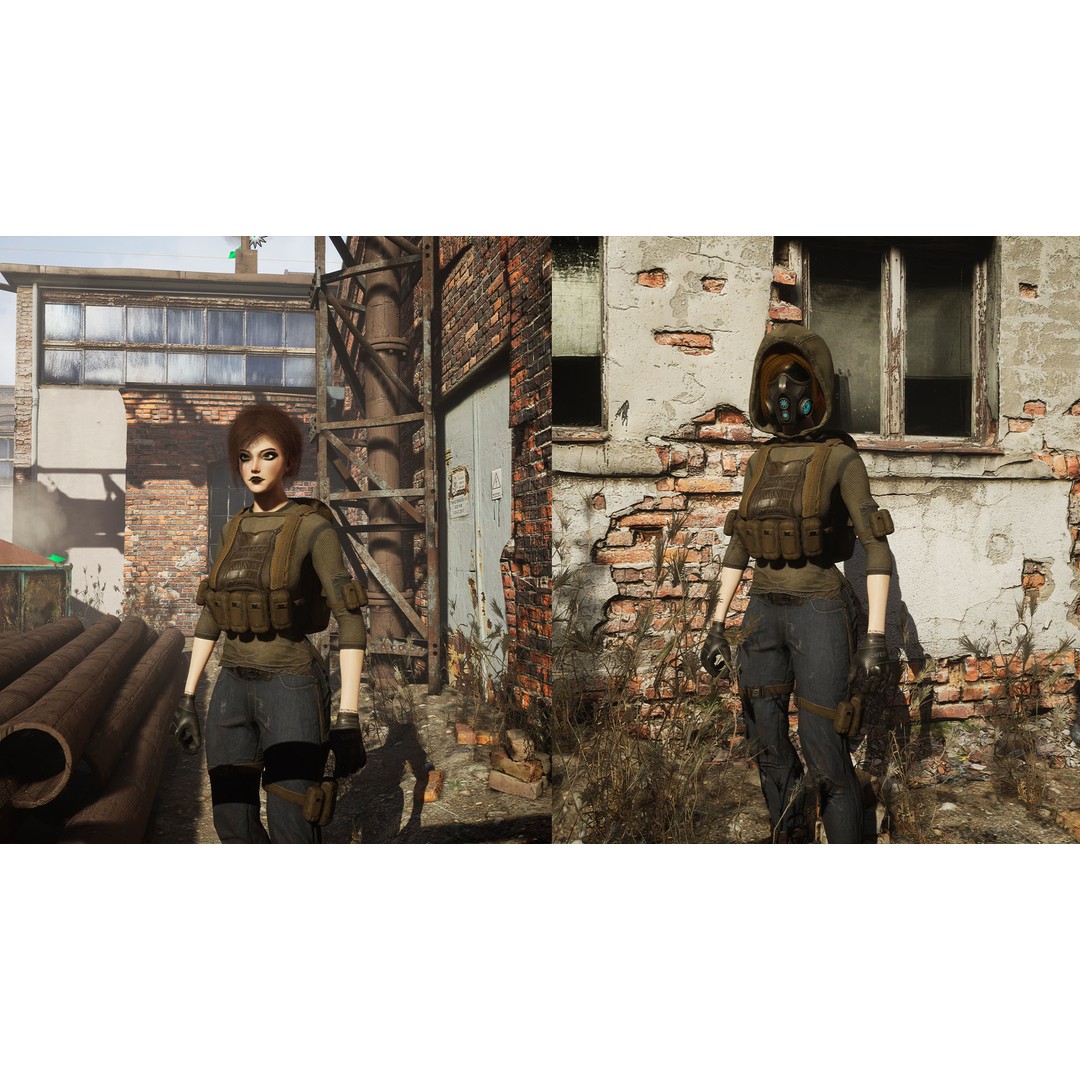 Survivor Man and Lady 3D Model – Low Poly Game Ready Character with PBR Textures - View 22