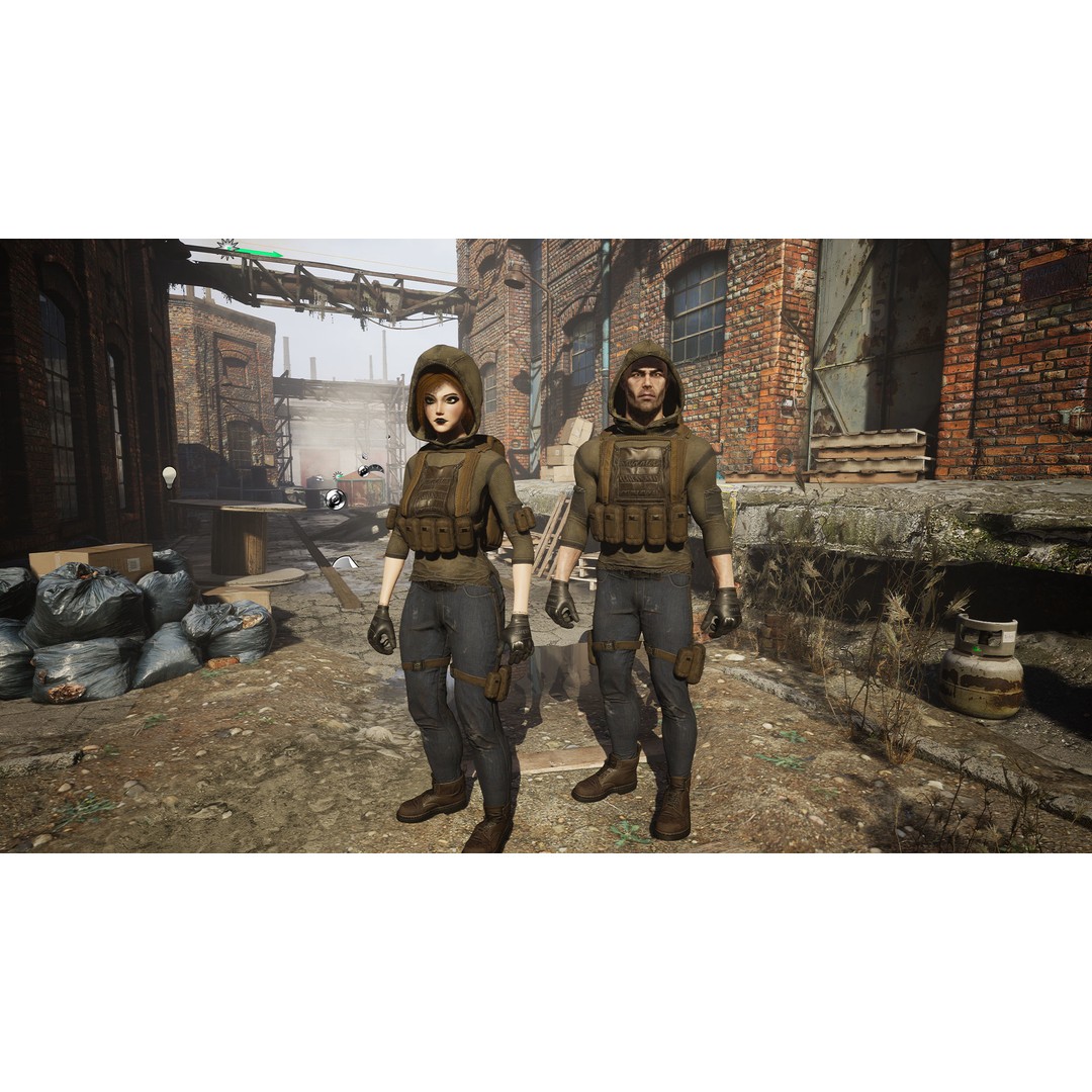 Survivor Man and Lady 3D Model – Low Poly Game Ready Character with PBR Textures - View 23