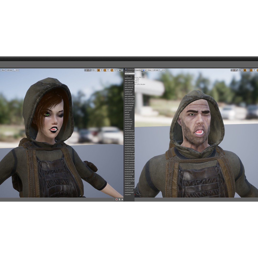 Survivor Man and Lady 3D Model – Low Poly Game Ready Character with PBR Textures - View 25