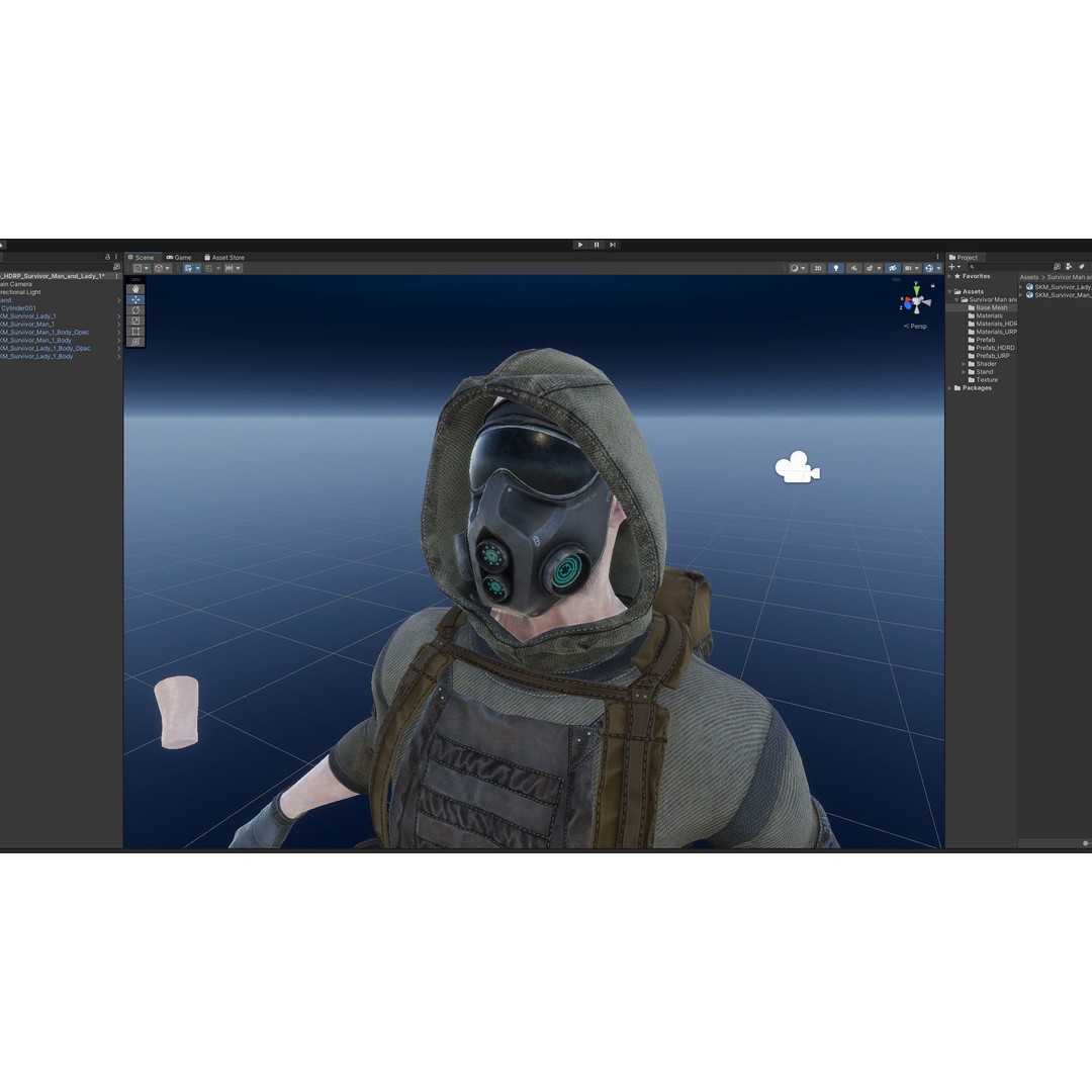 Survivor Man and Lady 3D Model – Low Poly Game Ready Character with PBR Textures - View 29