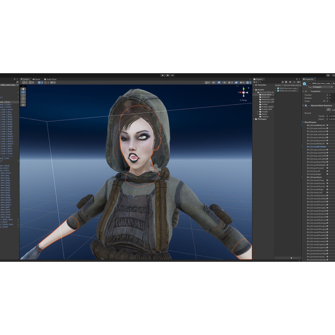 Survivor Man and Lady 3D Model – Low Poly Game Ready Character with PBR Textures - View 32