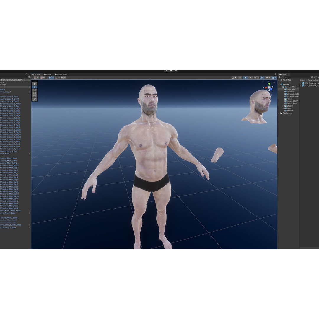 Survivor Man and Lady 3D Model – Low Poly Game Ready Character with PBR Textures - View 37