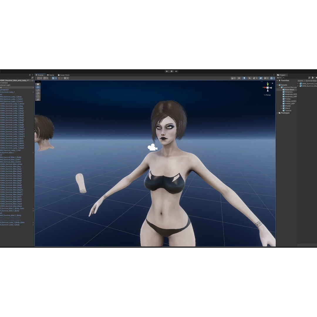 Survivor Man and Lady 3D Model – Low Poly Game Ready Character with PBR Textures - View 38