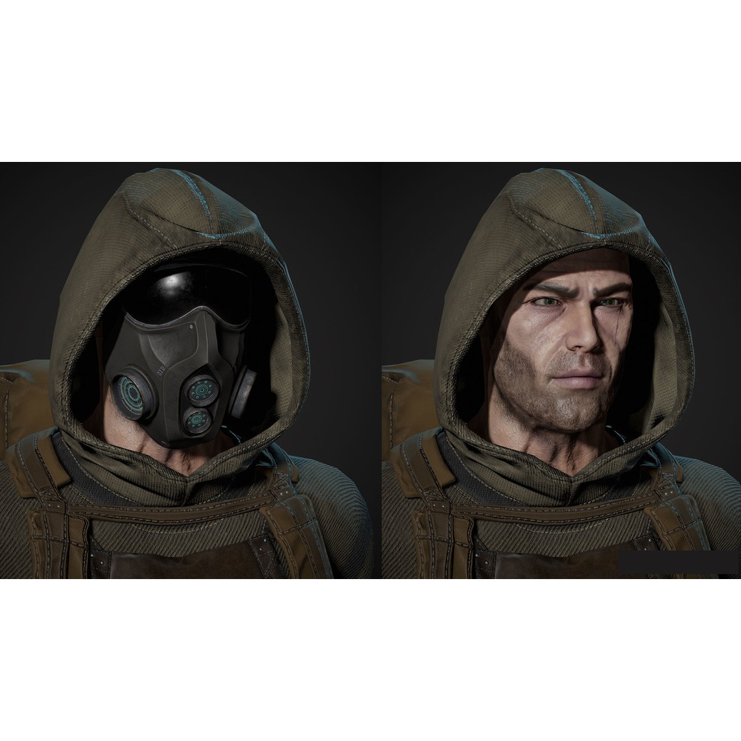Survivor Man and Lady 3D Model – Low Poly Game Ready Character with PBR Textures - View 9