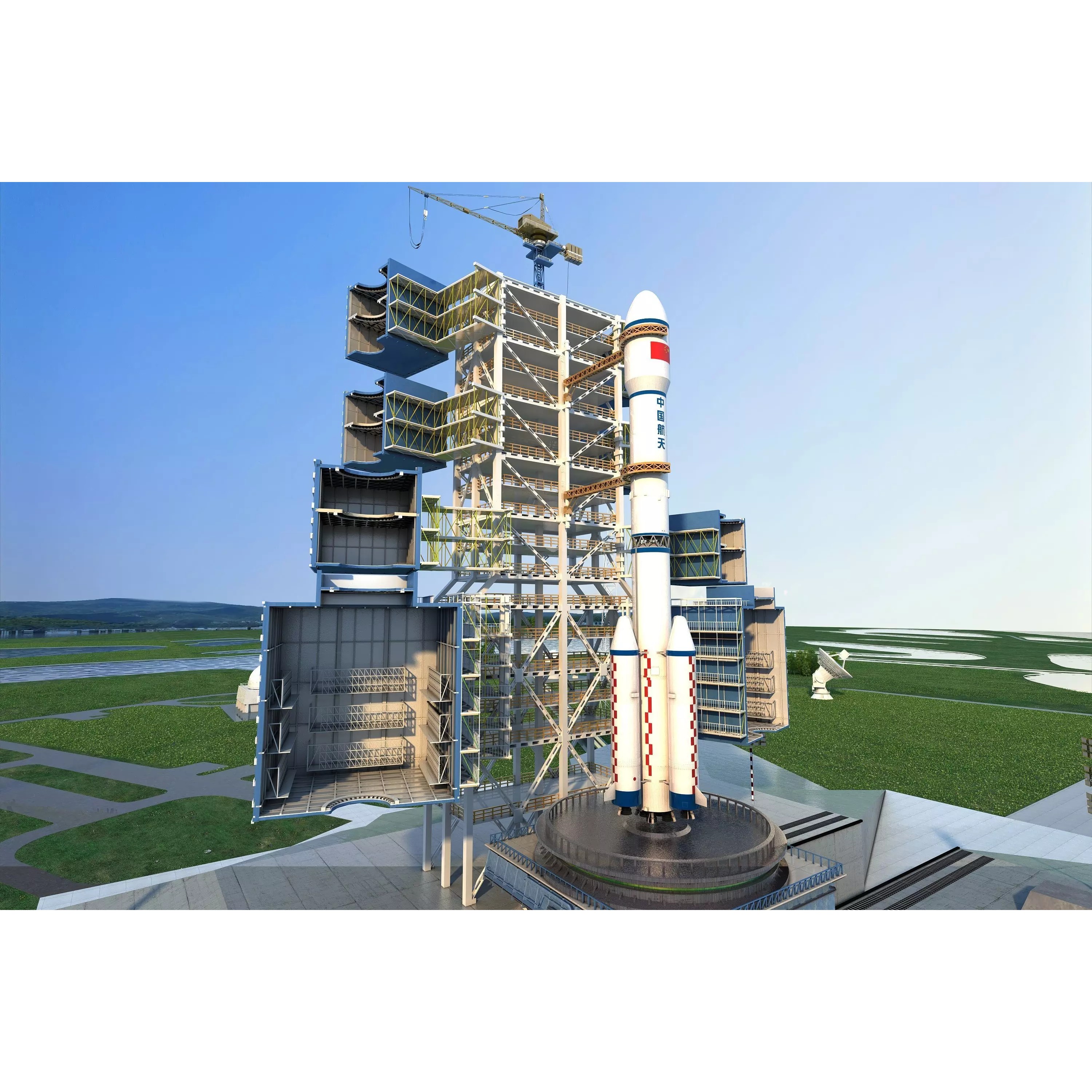 Rocket Launch Pad - Low-Poly Game-Ready 3D Model - View 10