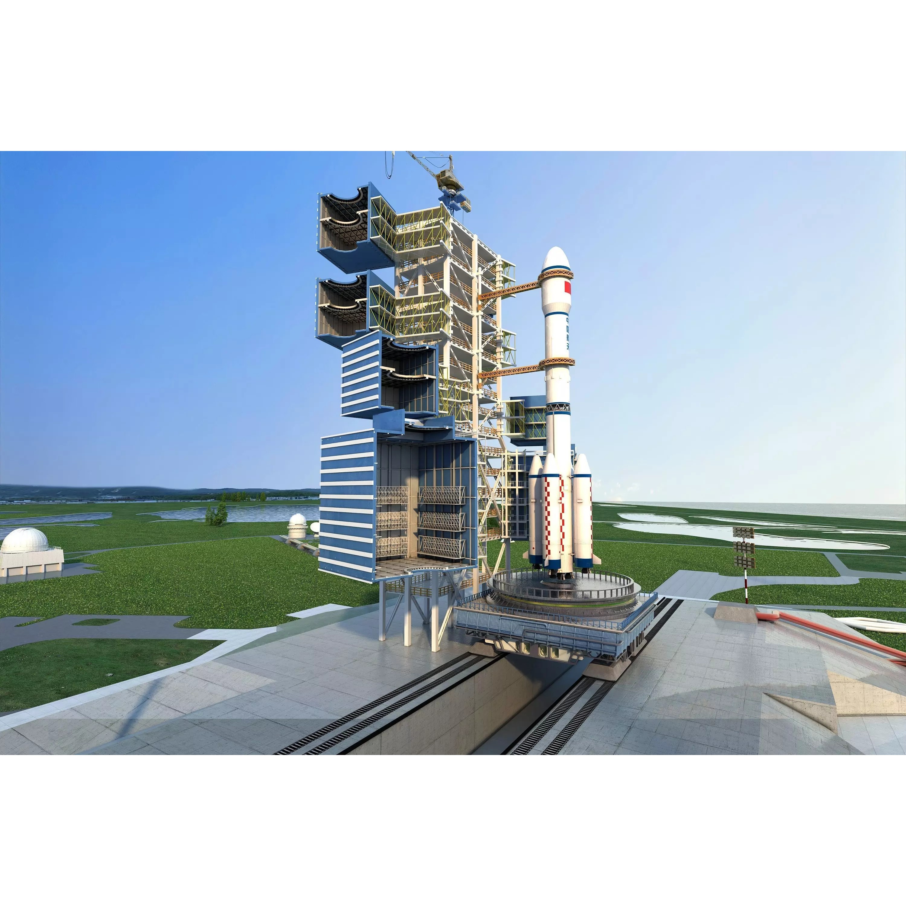 Rocket Launch Pad - Low-Poly Game-Ready 3D Model - View 12