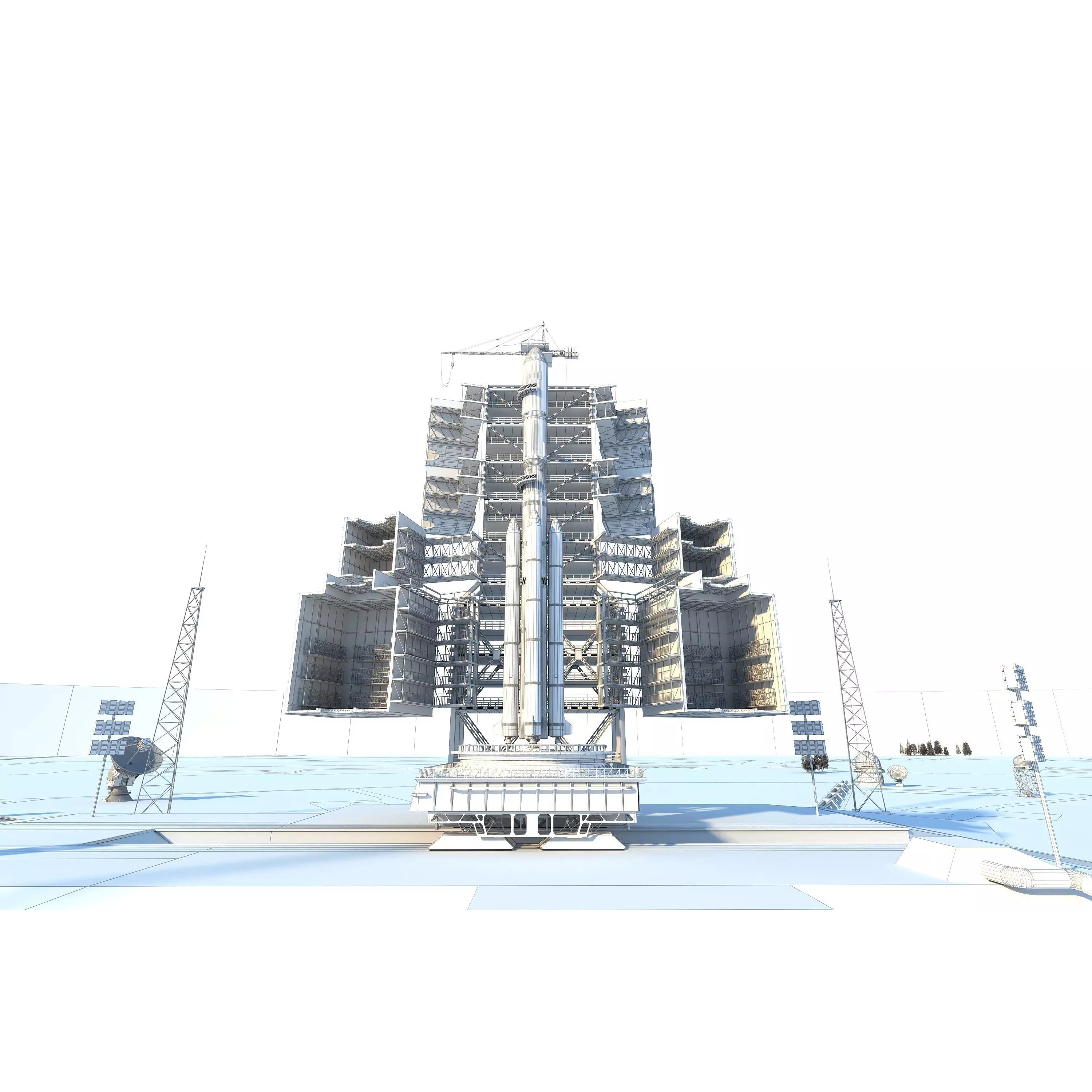 Rocket Launch Pad - Low-Poly Game-Ready 3D Model - View 14