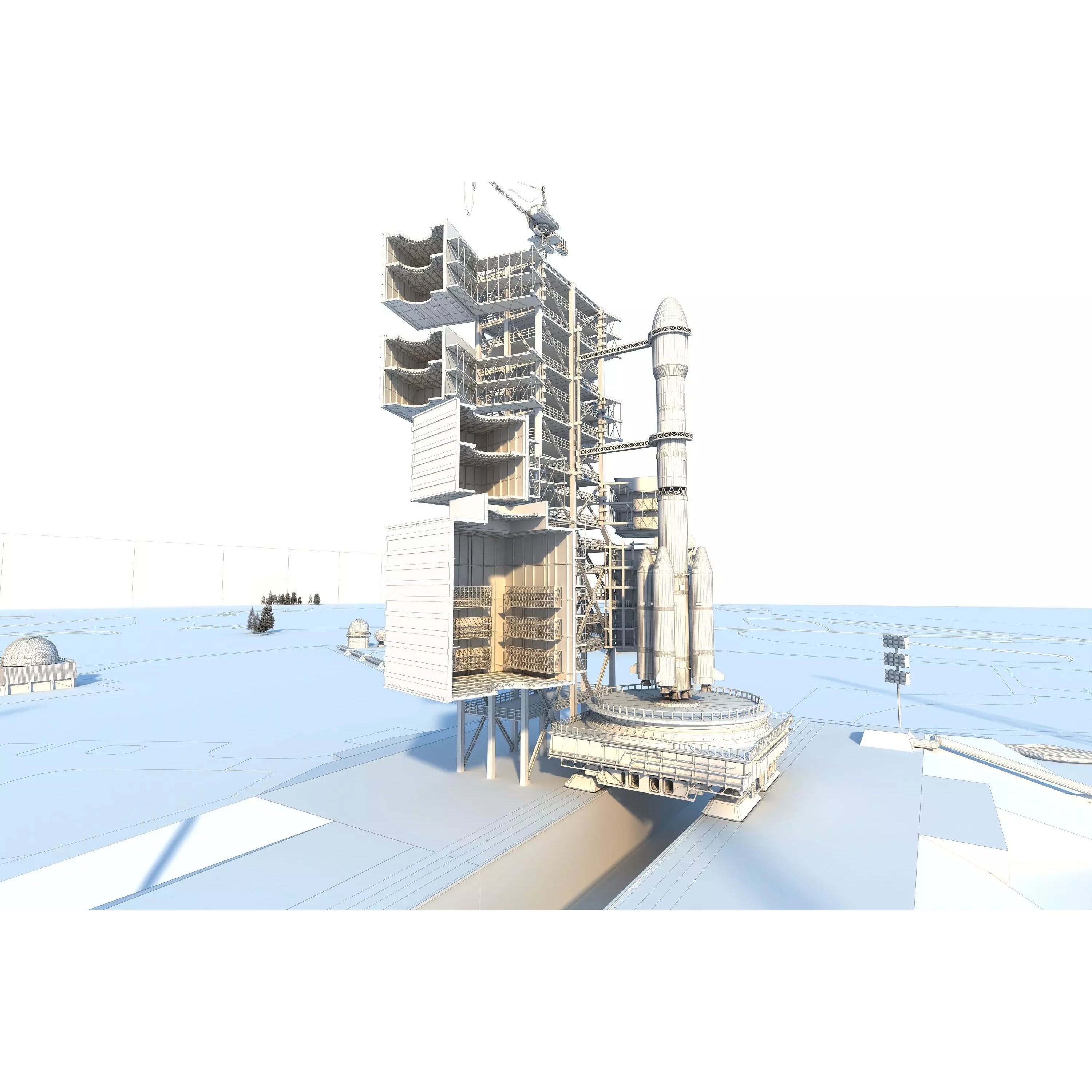 Rocket Launch Pad - Low-Poly Game-Ready 3D Model - View 15