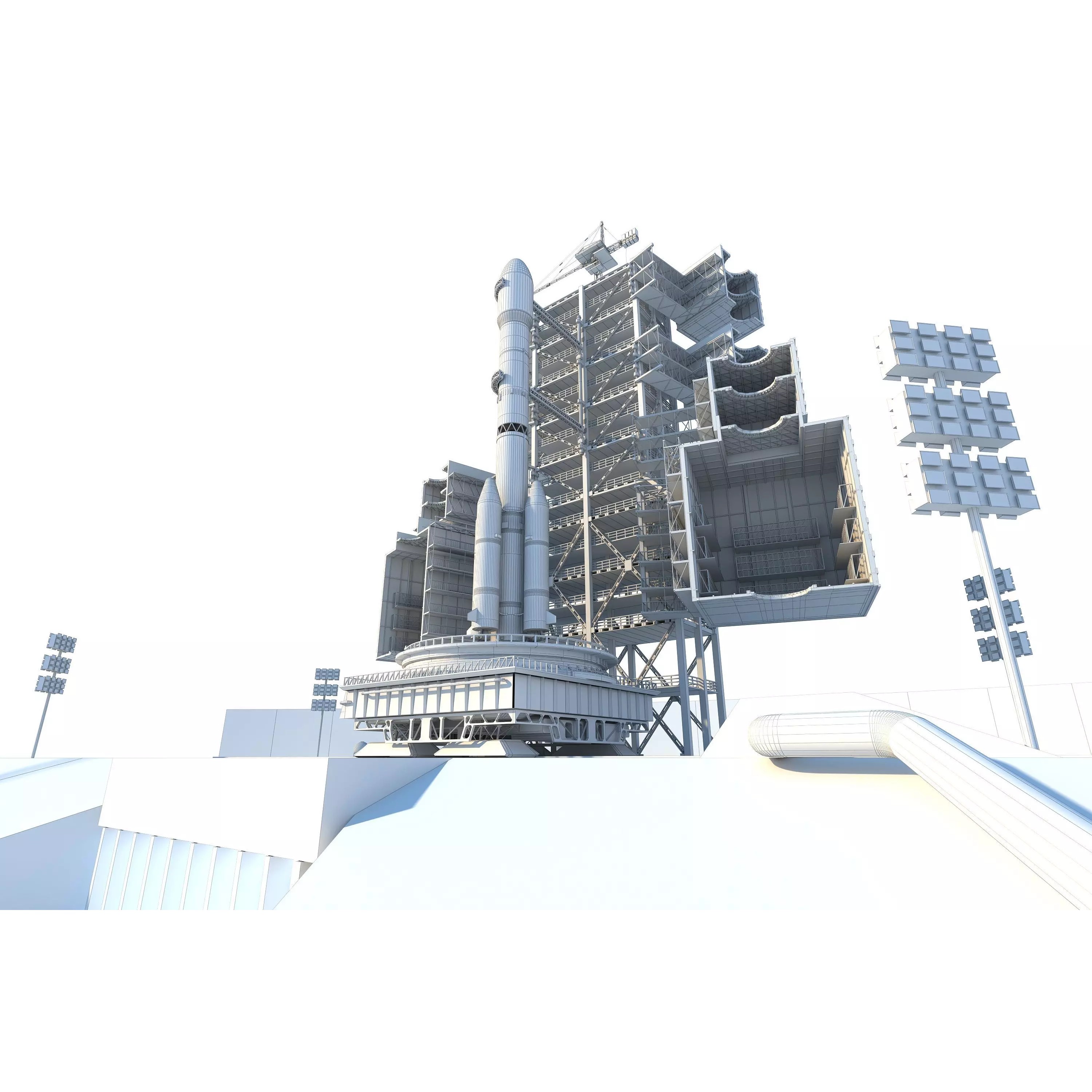 Rocket Launch Pad - Low-Poly Game-Ready 3D Model - View 16