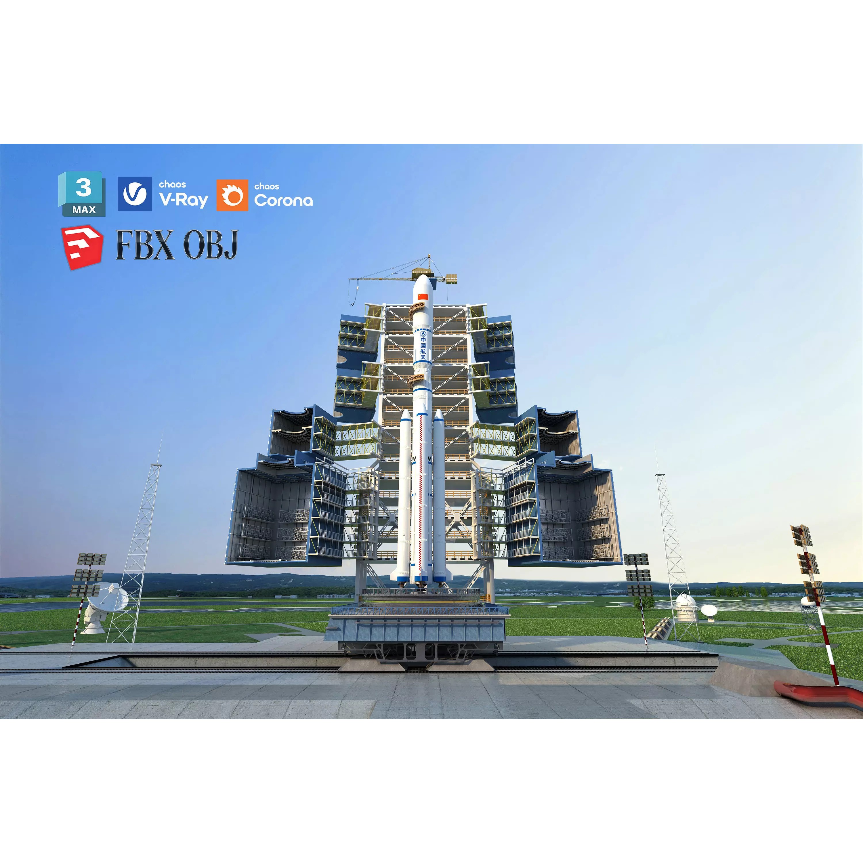 Rocket Launch Pad - Low-Poly Game-Ready 3D Model - View 2