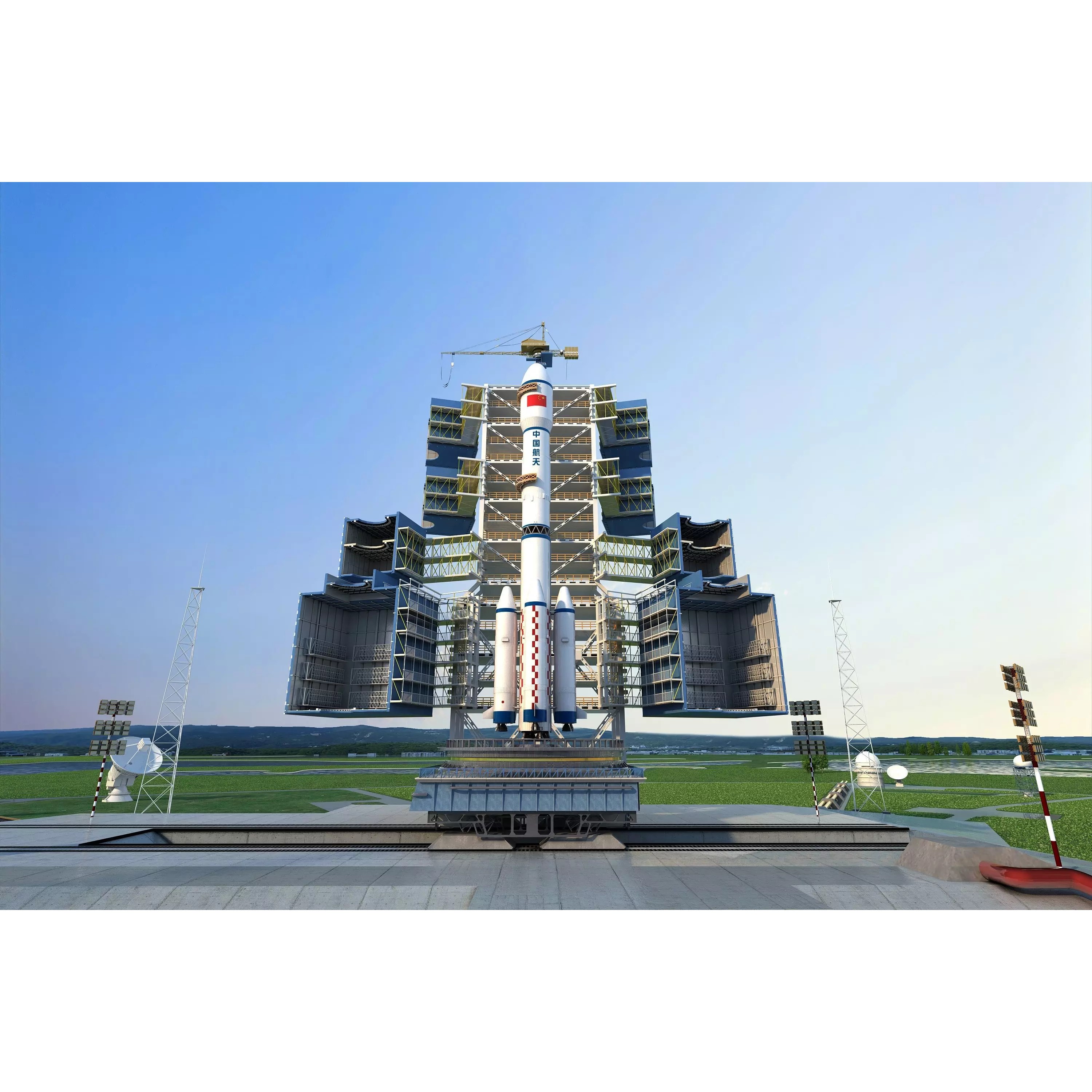 Rocket Launch Pad - Low-Poly Game-Ready 3D Model - View 3