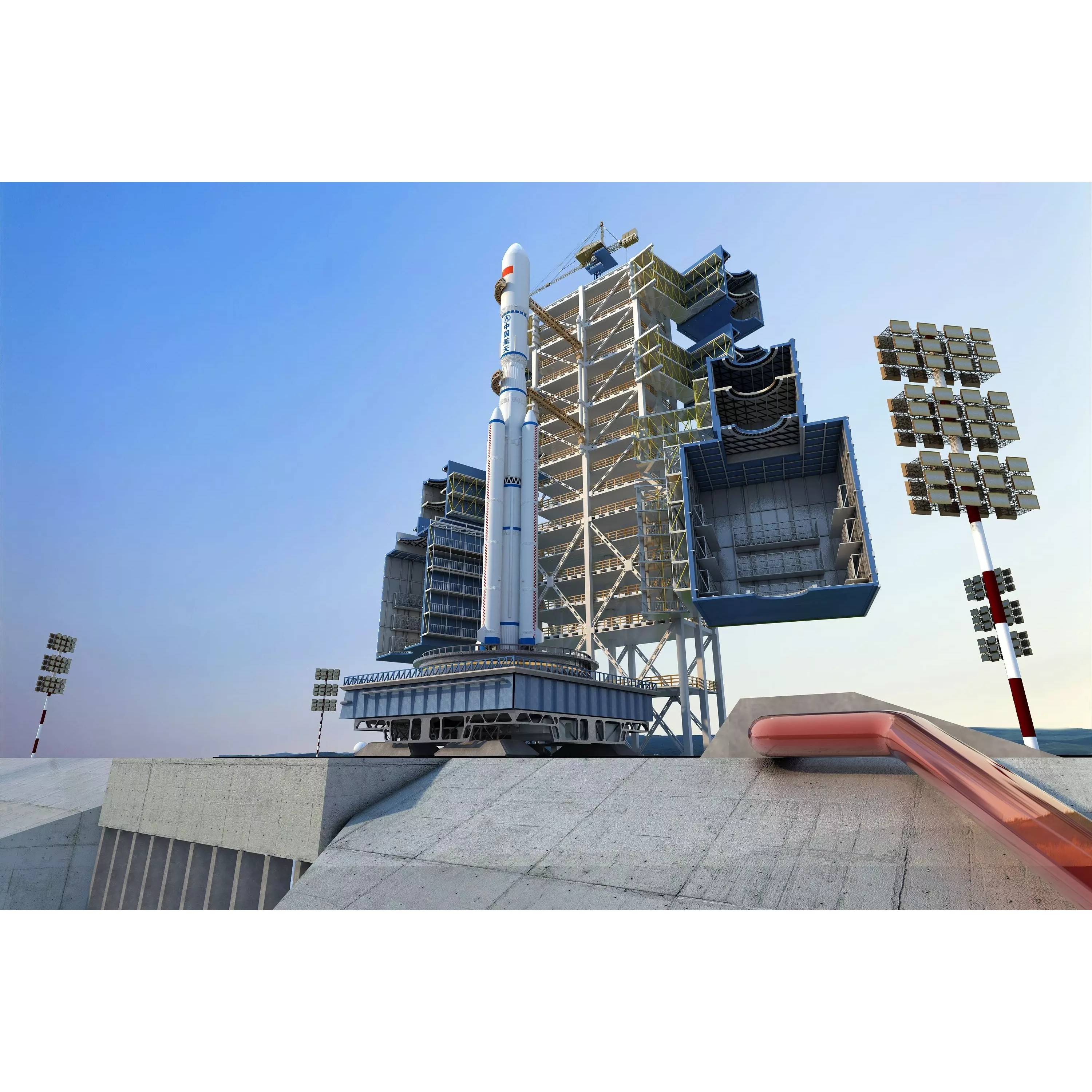 Rocket Launch Pad - Low-Poly Game-Ready 3D Model - View 5
