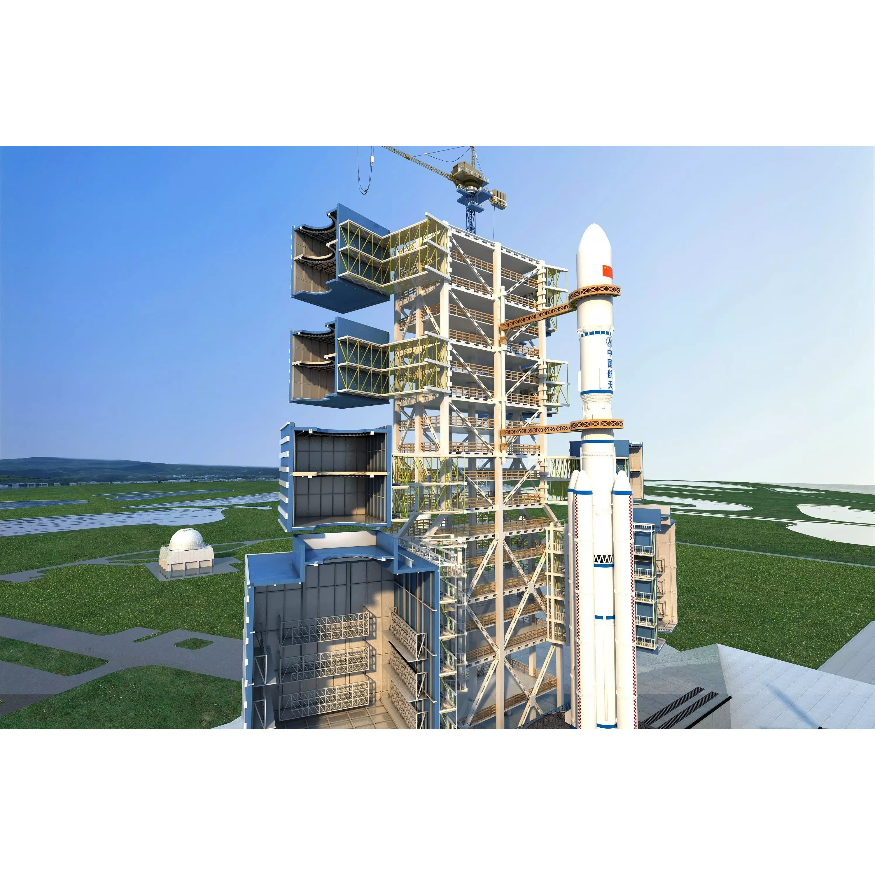 Rocket Launch Pad - Low-Poly Game-Ready 3D Model - View 7