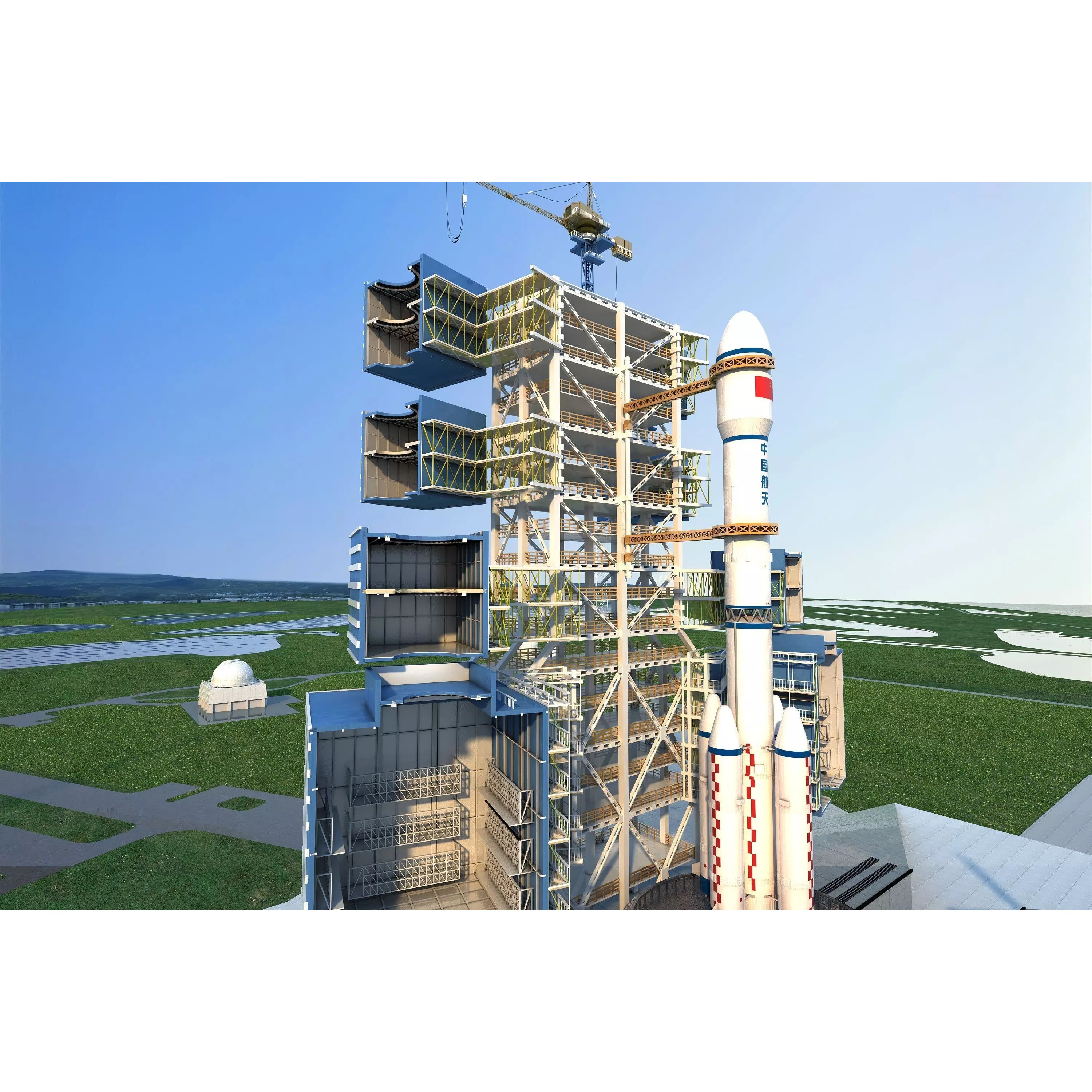 Rocket Launch Pad - Low-Poly Game-Ready 3D Model - View 8