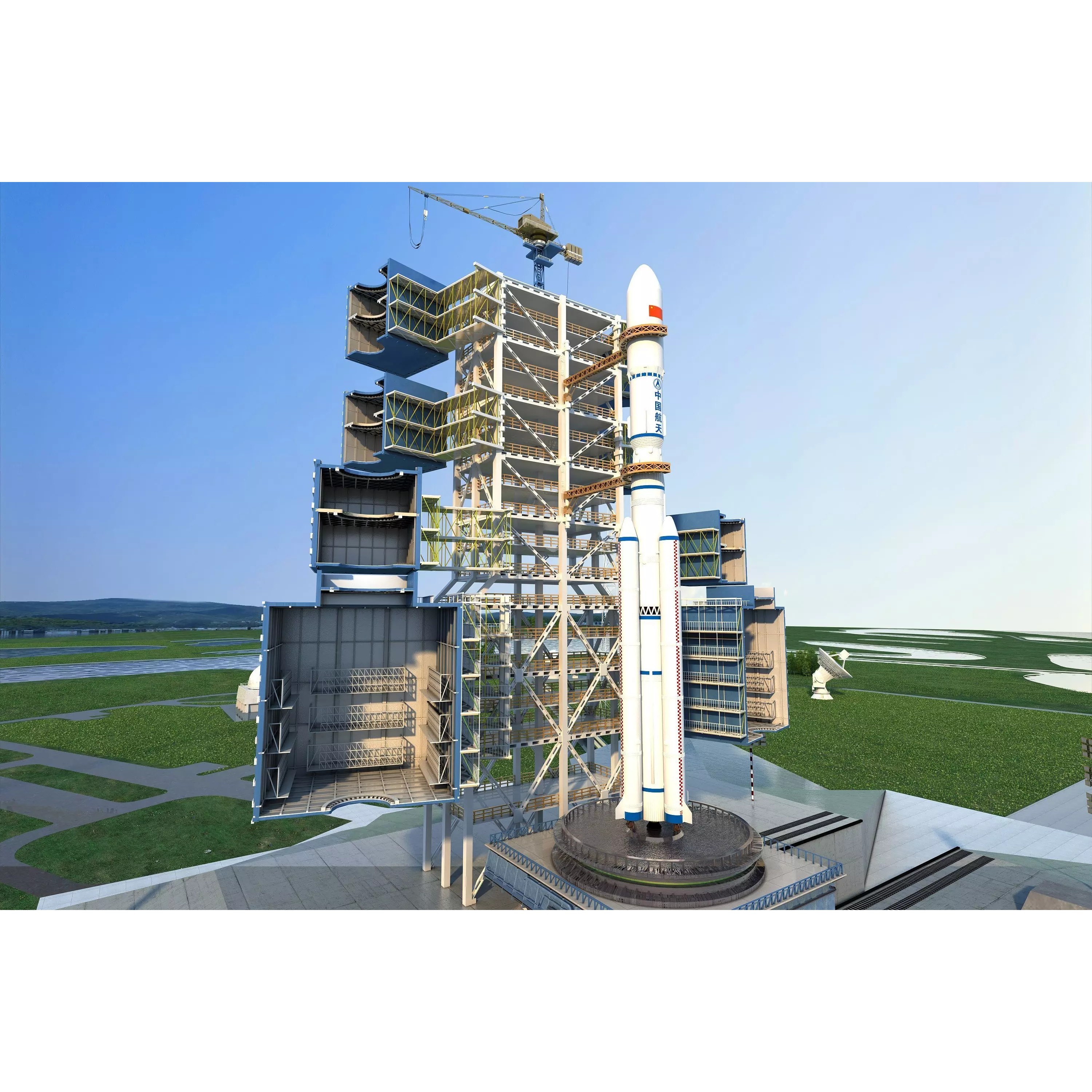 Rocket Launch Pad - Low-Poly Game-Ready 3D Model - View 9