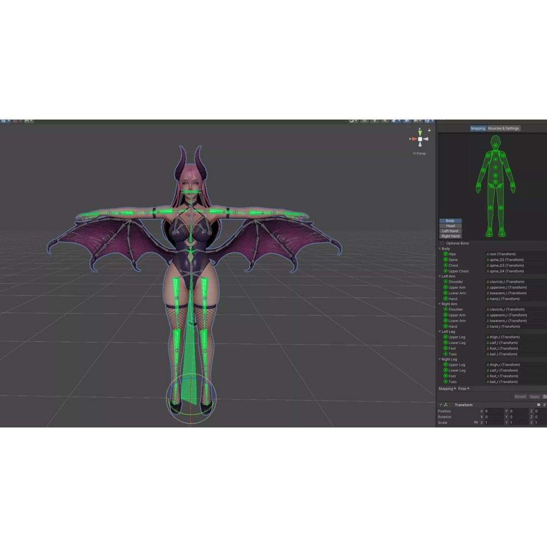 Vespira Succubus 3D Model – Low Poly Game Ready Character, FBX