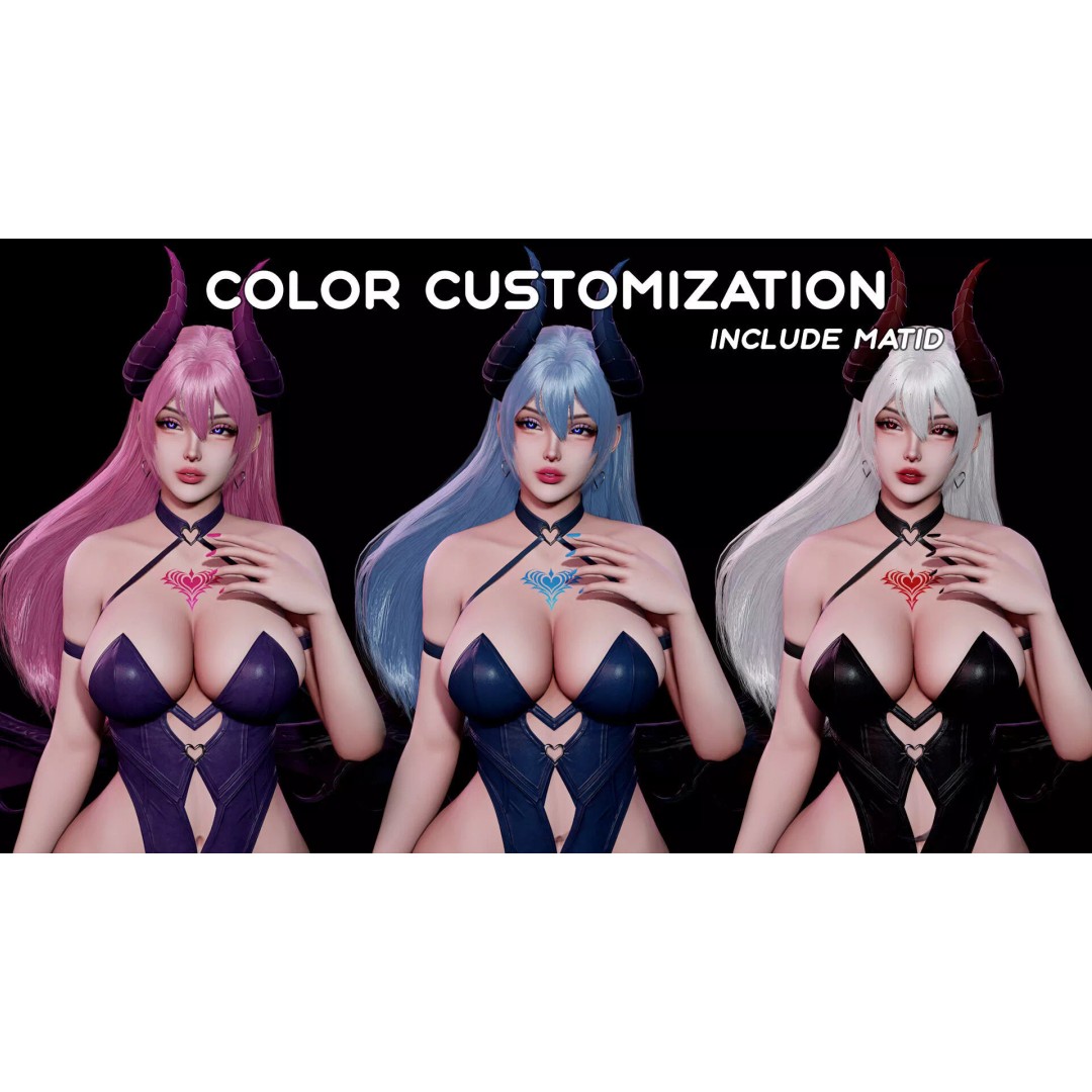Vespira Succubus 3D Model – Low Poly Game Ready Character, FBX - View 11