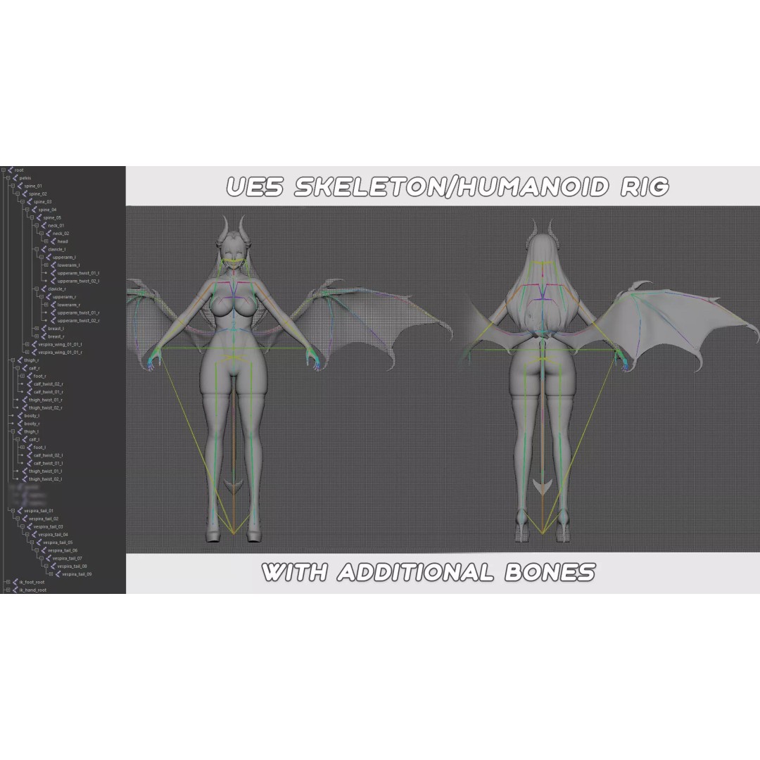 Vespira Succubus 3D Model – Low Poly Game Ready Character, FBX - View 13