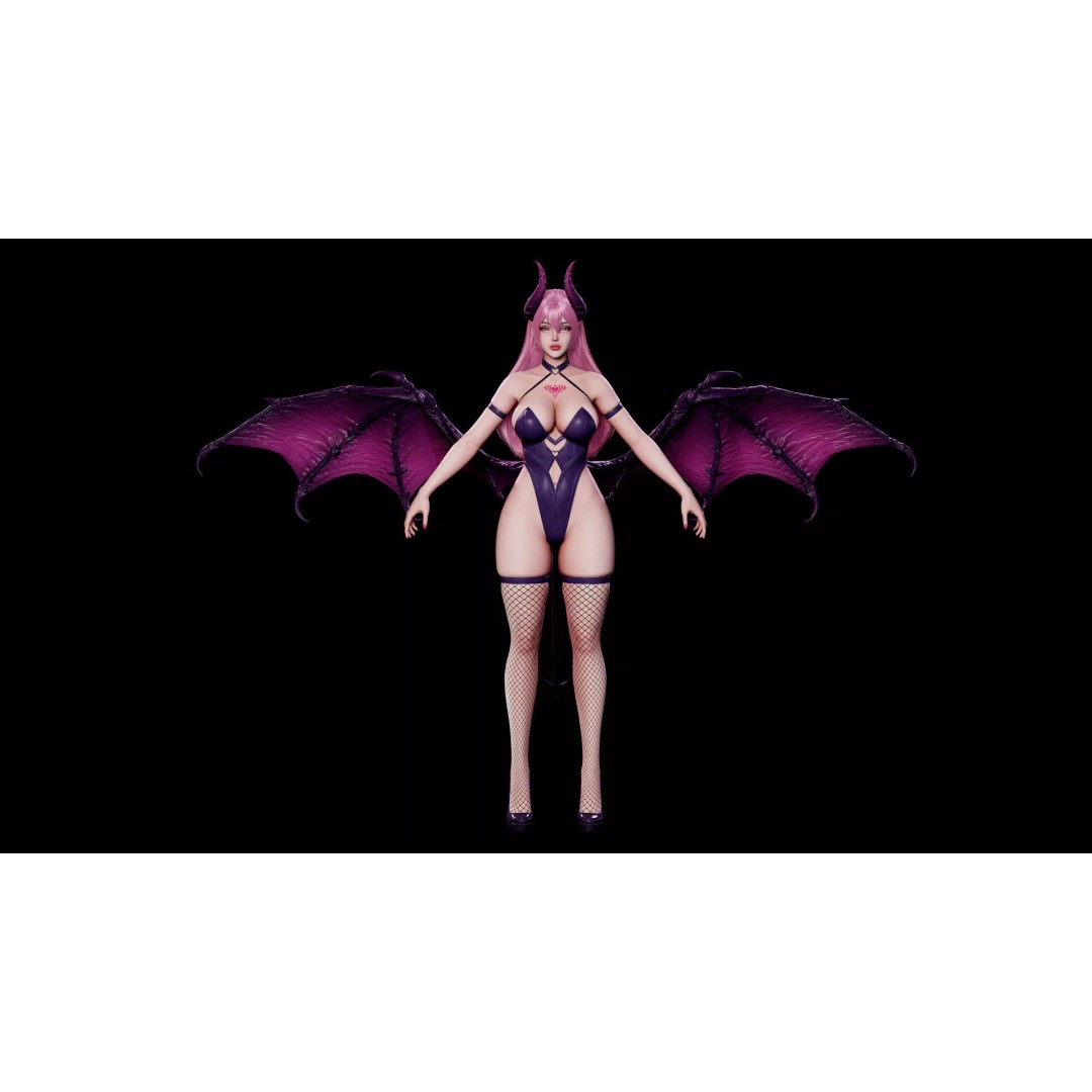 Vespira Succubus 3D Model – Low Poly Game Ready Character, FBX - View 17