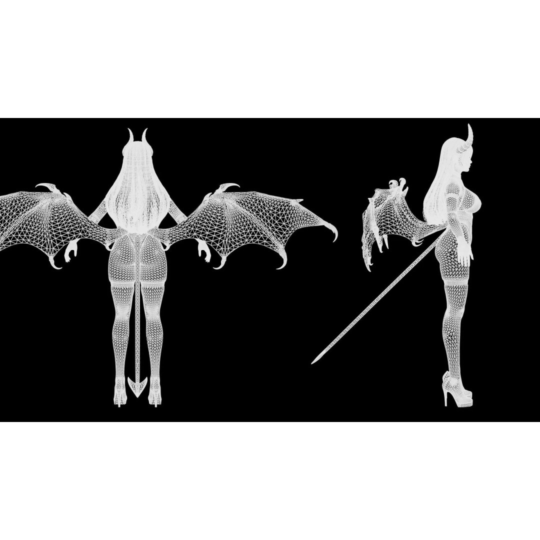 Vespira Succubus 3D Model – Low Poly Game Ready Character, FBX - View 20