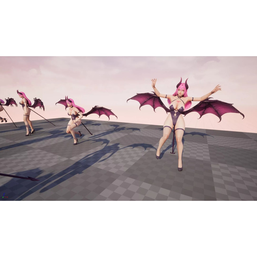Vespira Succubus 3D Model – Low Poly Game Ready Character, FBX - View 24