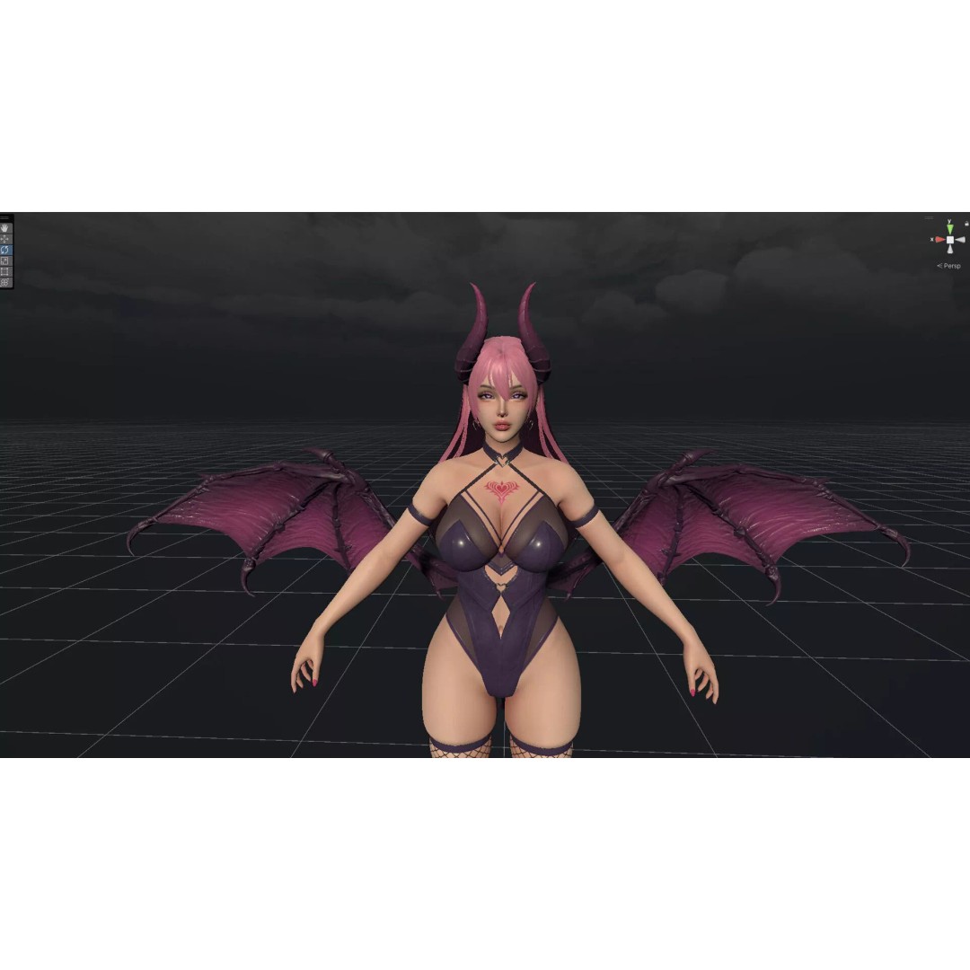Vespira Succubus 3D Model – Low Poly Game Ready Character, FBX - View 28