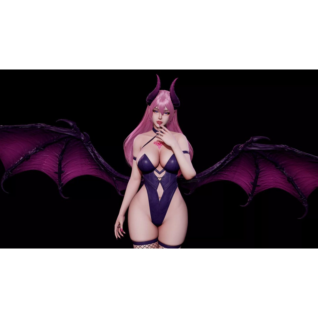 Vespira Succubus 3D Model – Low Poly Game Ready Character, FBX - View 3