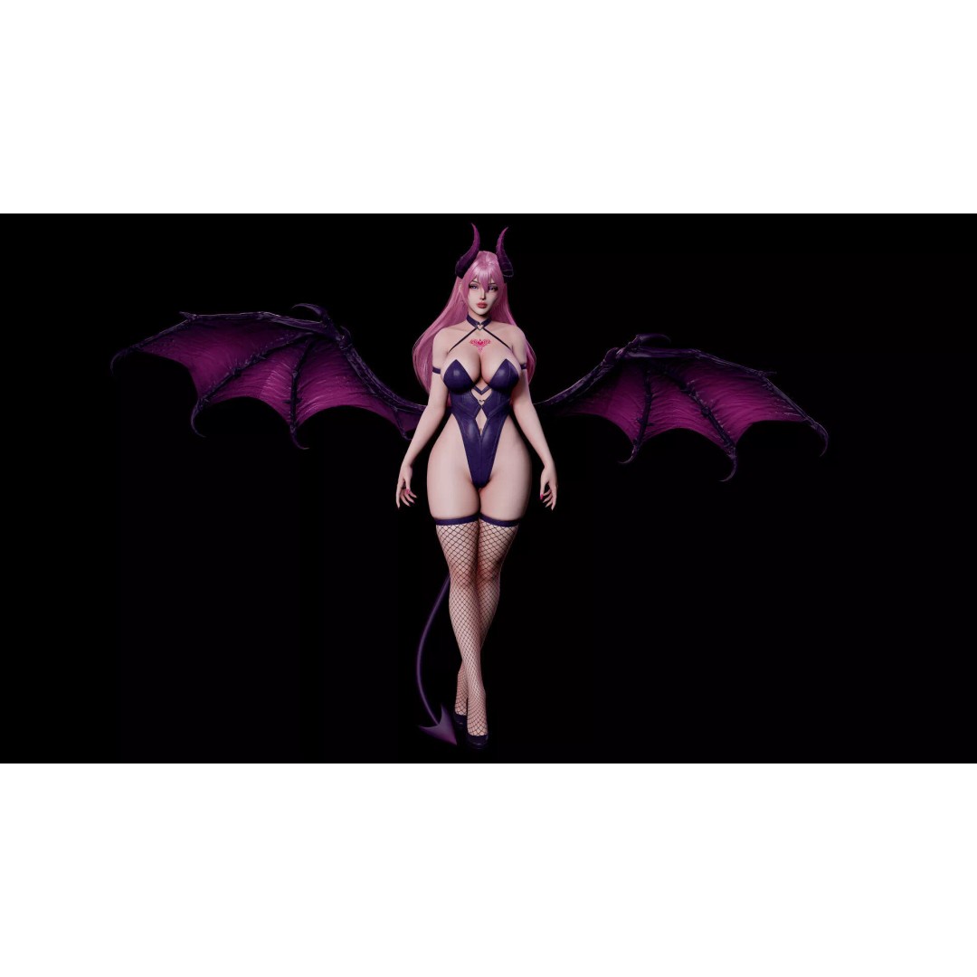 Vespira Succubus 3D Model – Low Poly Game Ready Character, FBX - View 4