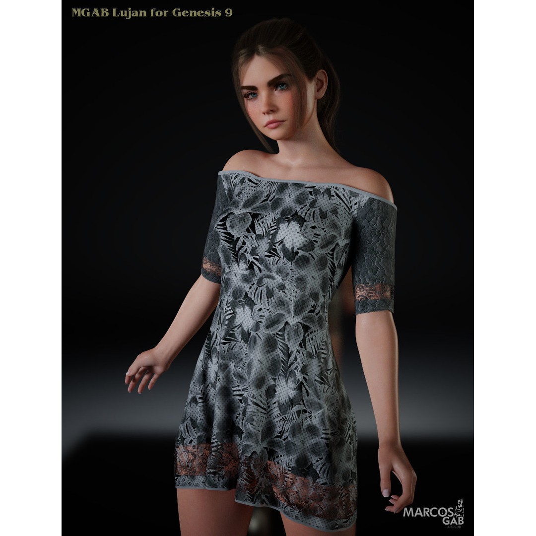 MGAB Lujan 3D Model – Female Character for Genesis 9, Rigged PBR - View 13