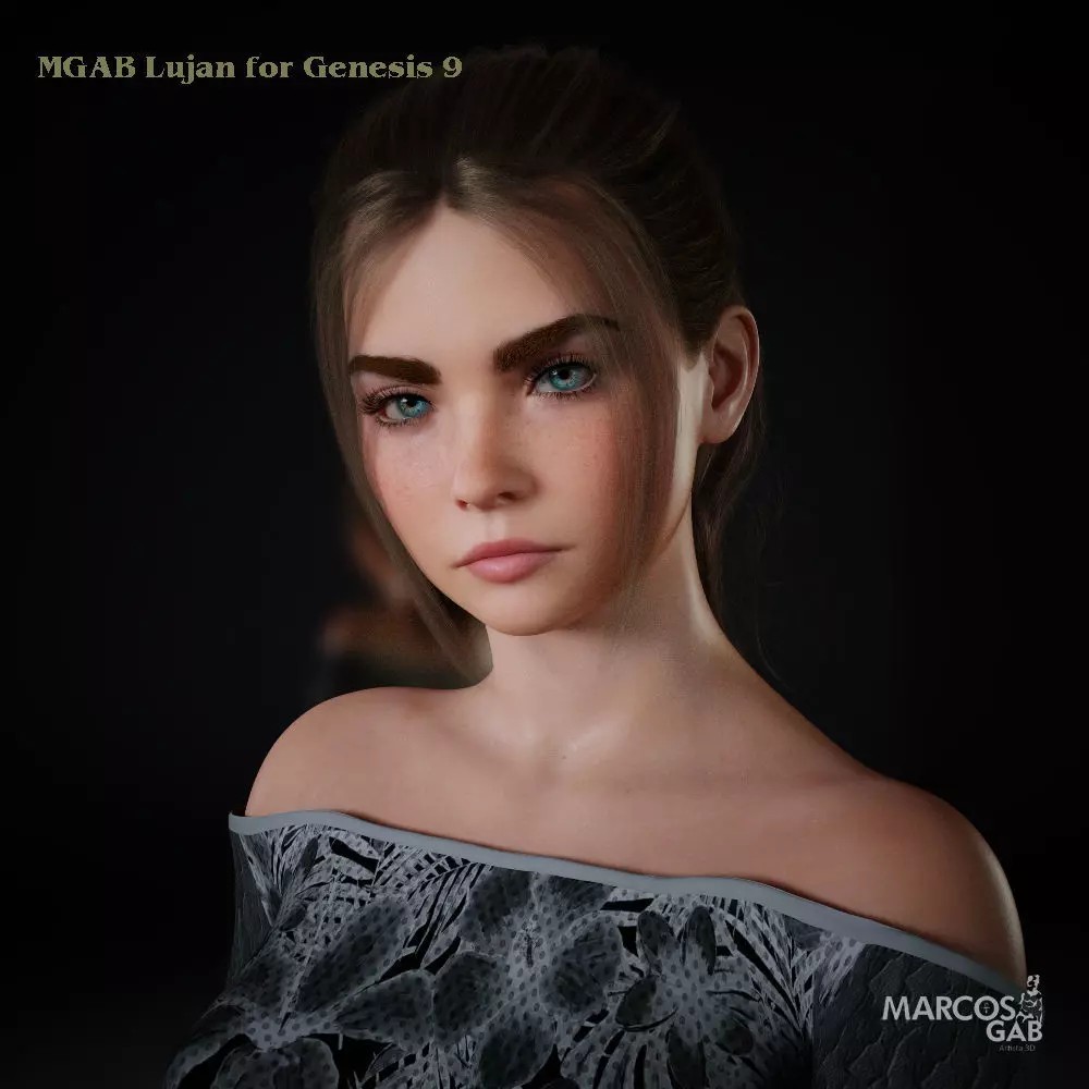 MGAB Lujan 3D Model – Female Character for Genesis 9, Rigged PBR - View 2