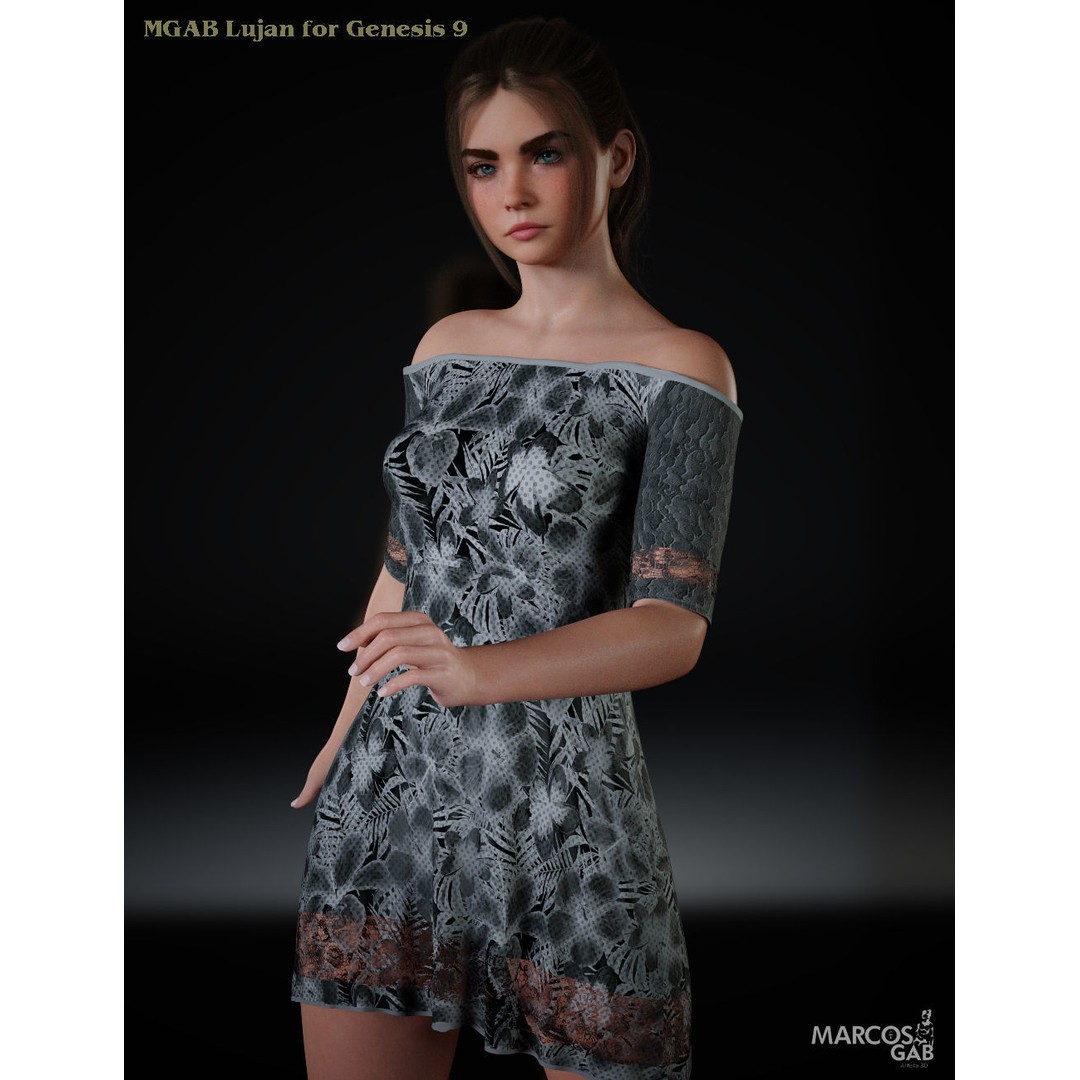 MGAB Lujan 3D Model – Female Character for Genesis 9, Rigged PBR - View 27