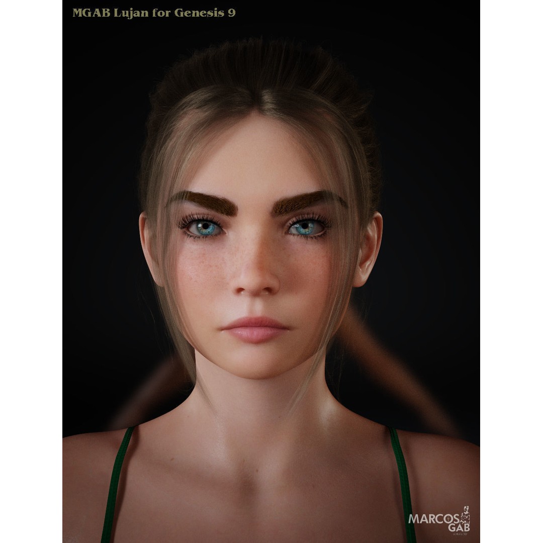MGAB Lujan 3D Model – Female Character for Genesis 9, Rigged PBR - View 4