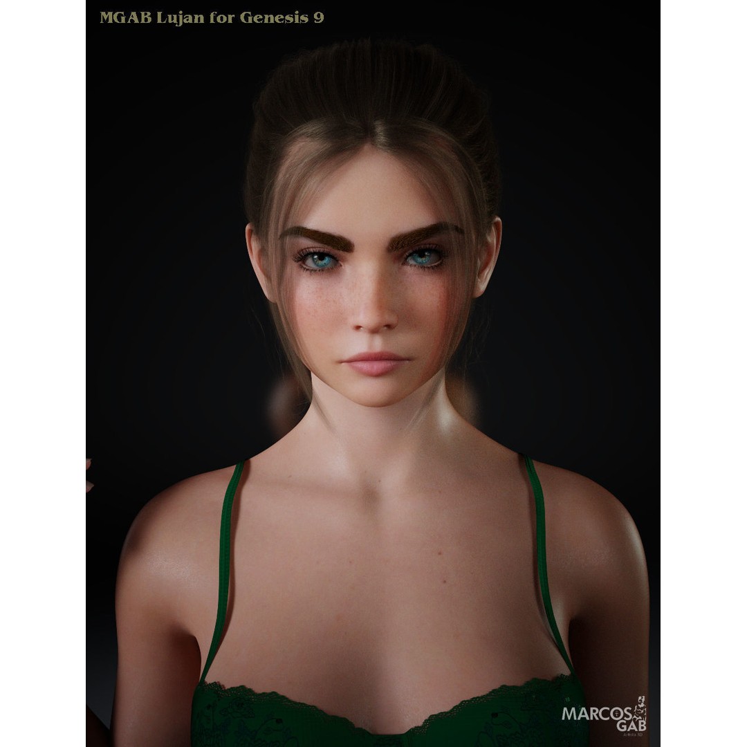 MGAB Lujan 3D Model – Female Character for Genesis 9, Rigged PBR - View 6