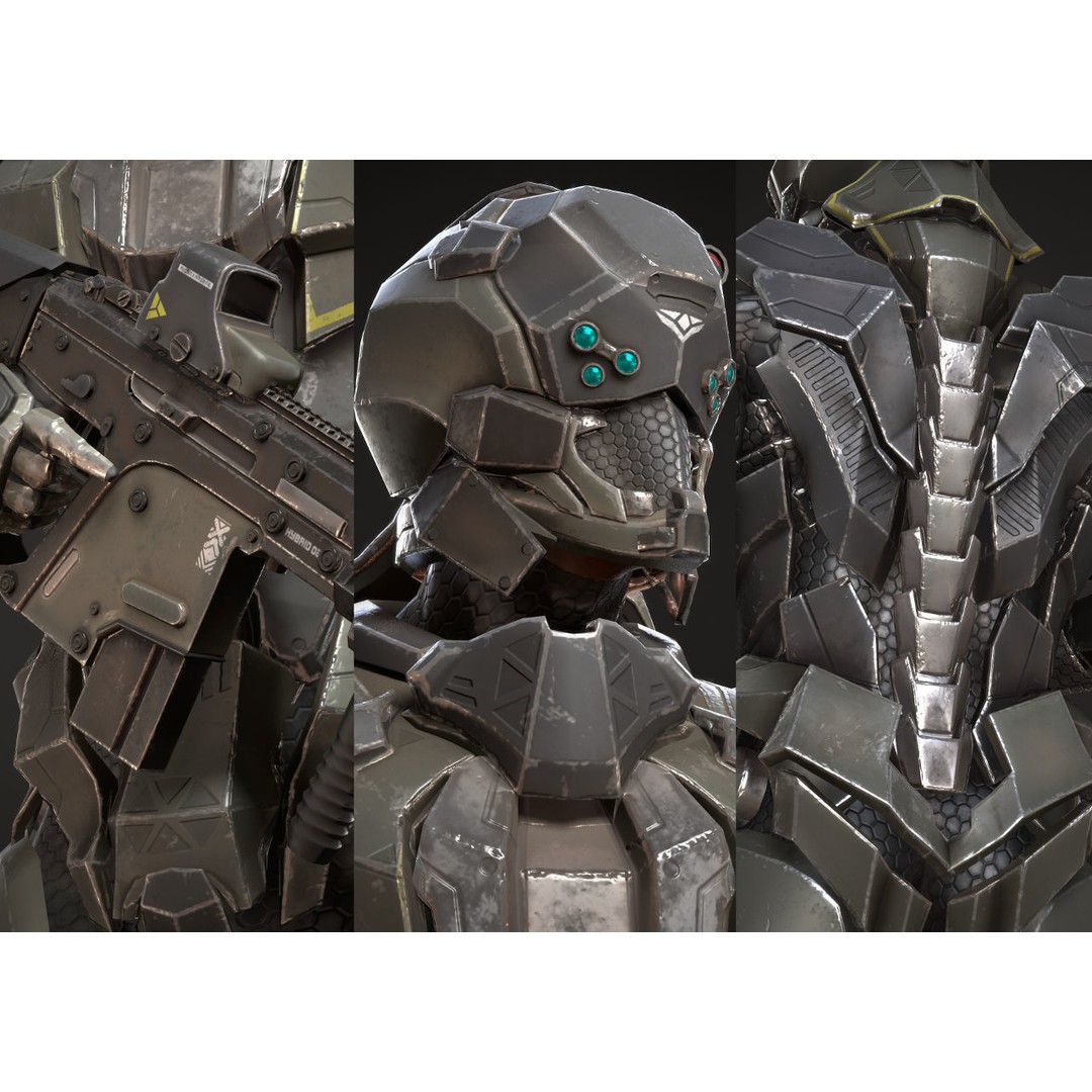 Sci-Fi Soldier 3D Model – Low Poly Rigged Character, FBX - View 5