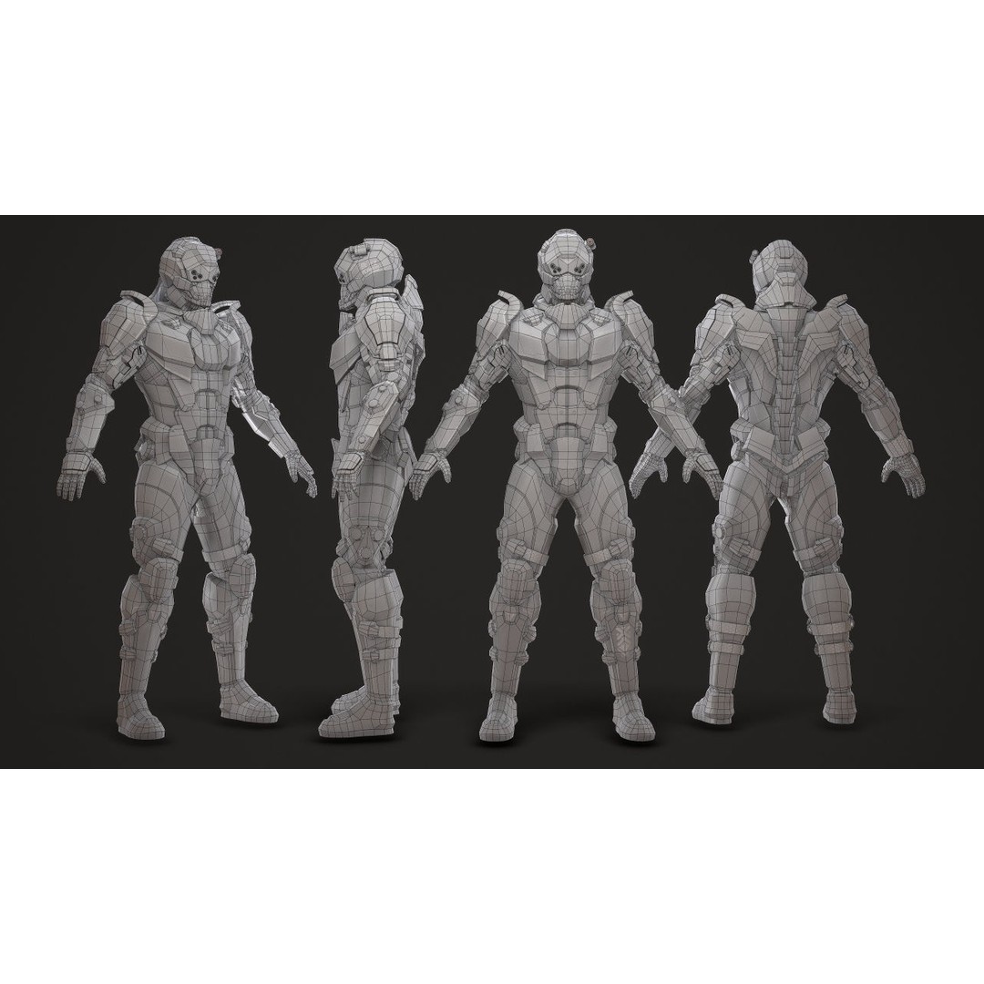 Sci-Fi Soldier 3D Model – Low Poly Rigged Character, FBX - View 9