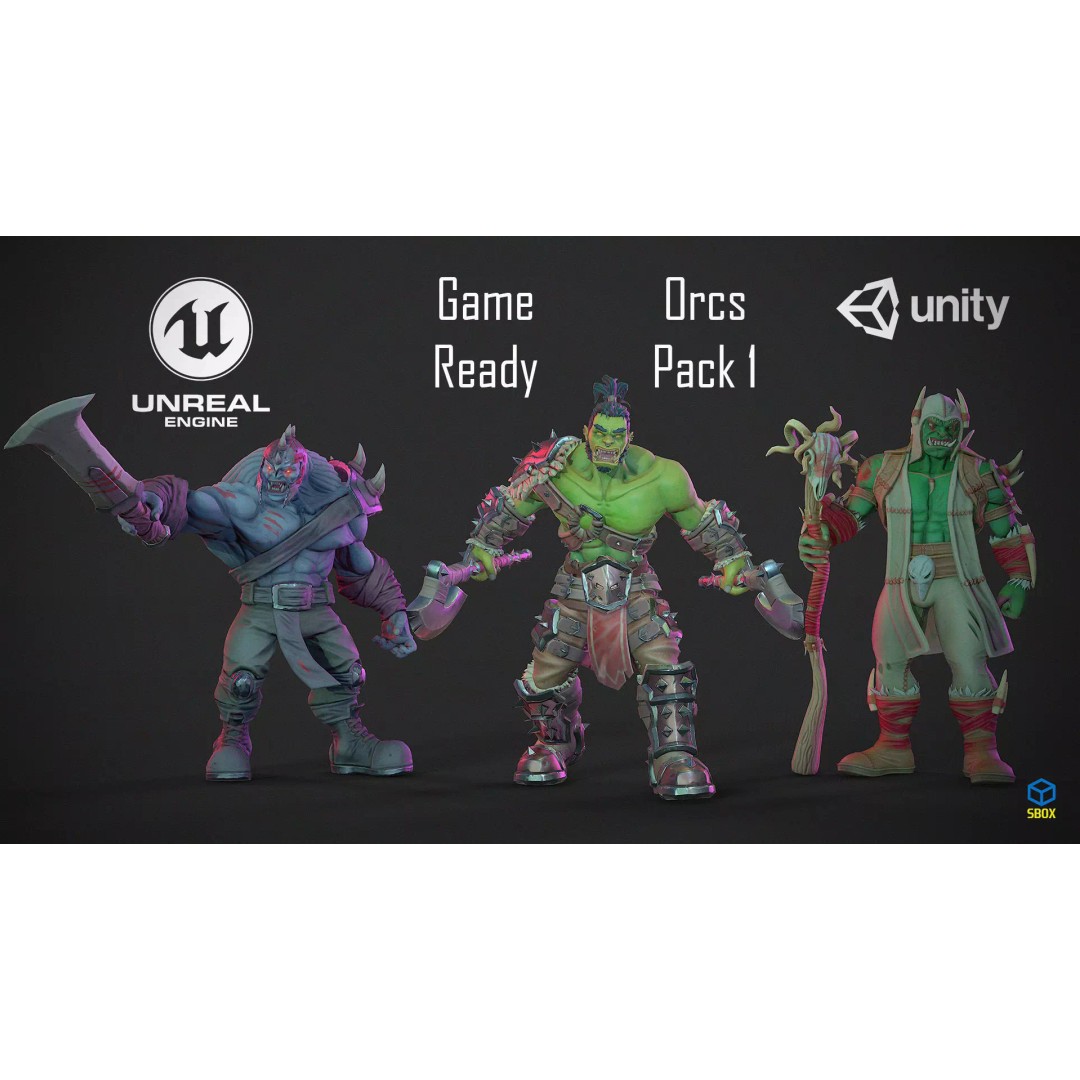 Orc 3D Model Pack – Low Poly Rigged Characters for Unity & Unreal - View 2