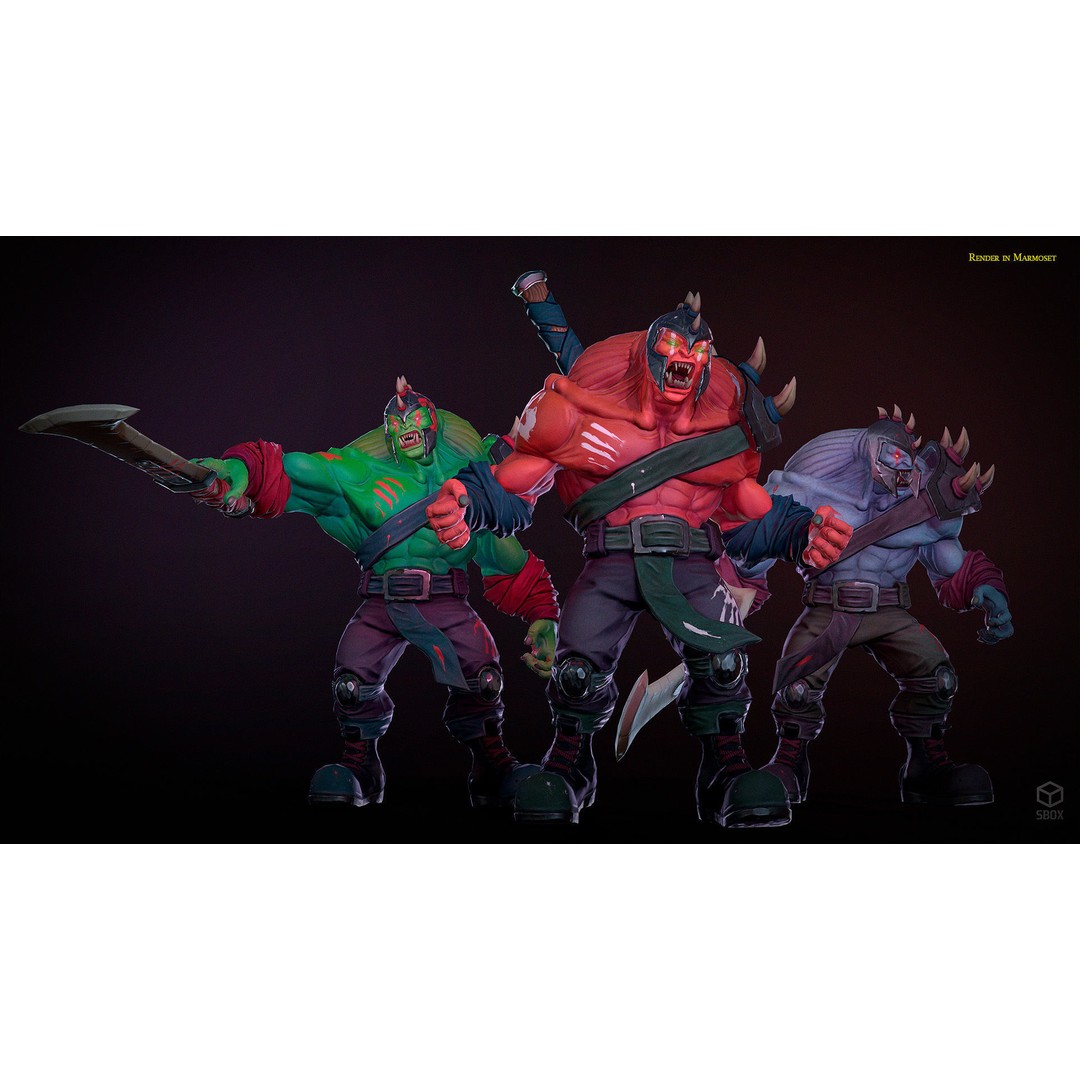 Orc 3D Model Pack – Low Poly Rigged Characters for Unity & Unreal - View 4