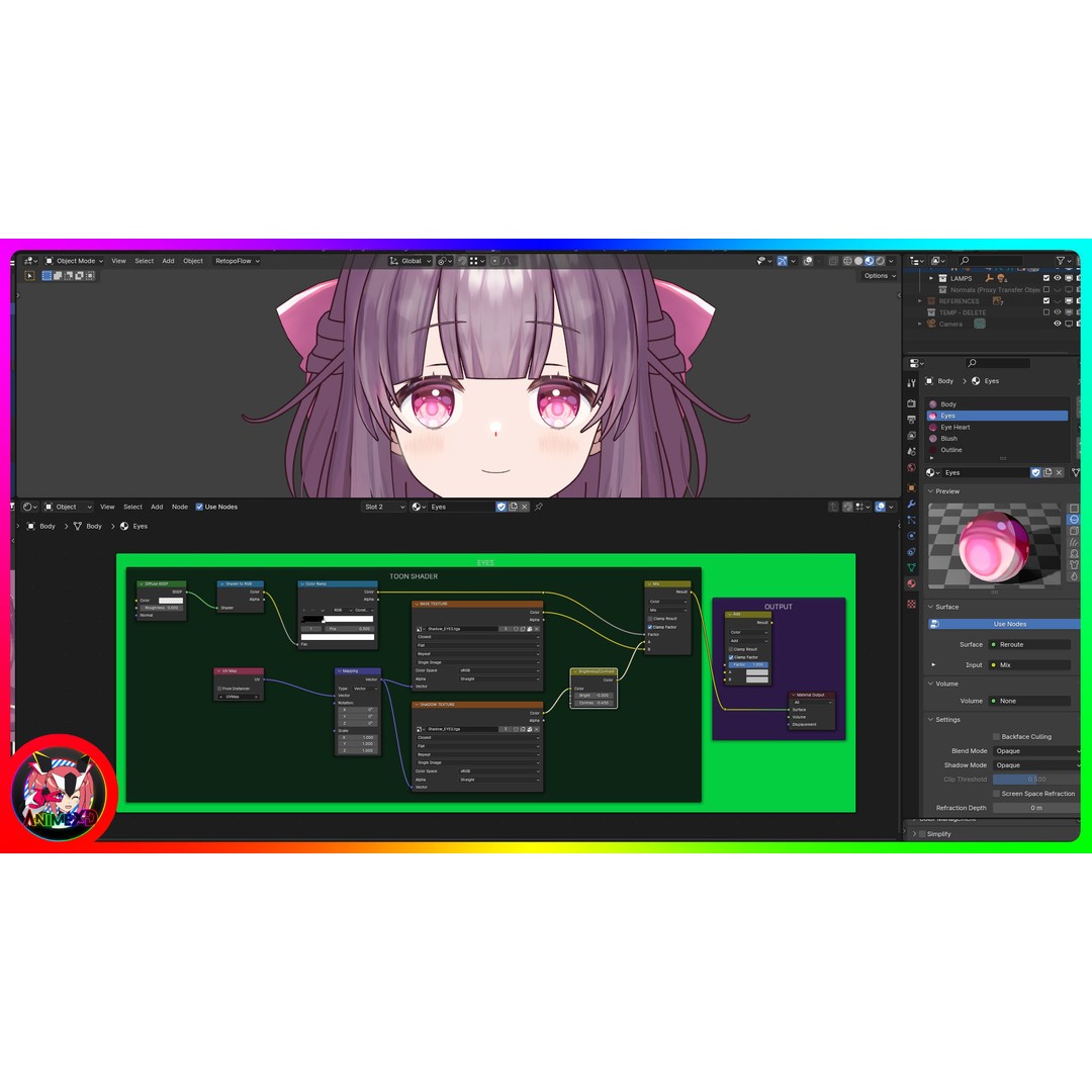Shadow 3D Model – Anime Character, Rigged for Blender