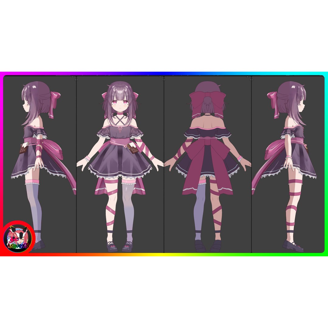Shadow 3D Model – Anime Character, Rigged for Blender - View 4