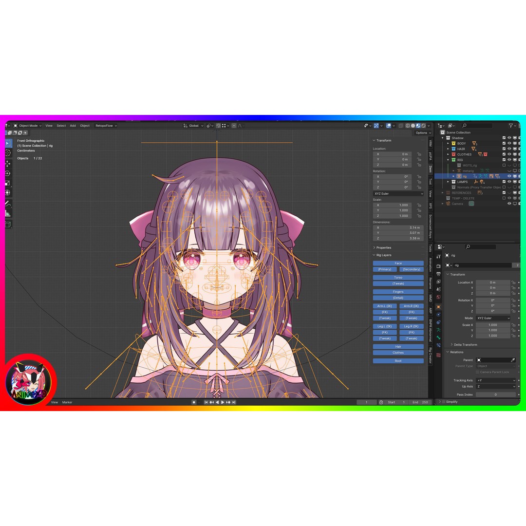 Shadow 3D Model – Anime Character, Rigged for Blender - View 7