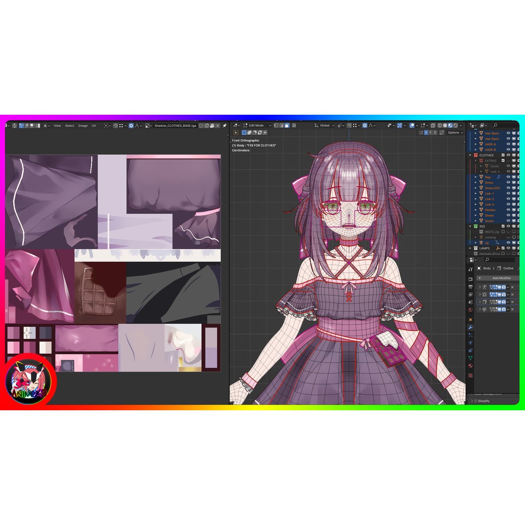 Shadow 3D Model – Anime Character, Rigged for Blender - View 8