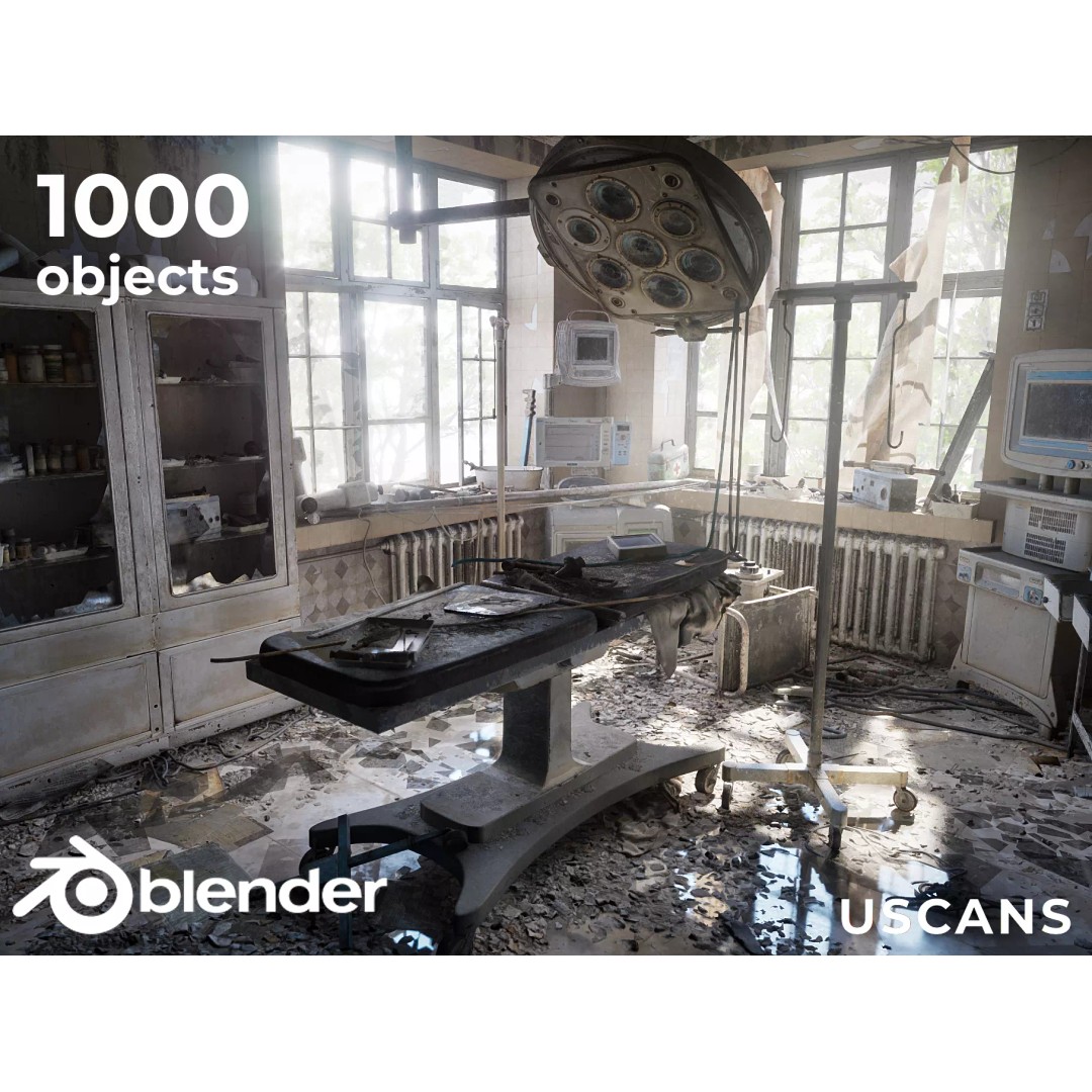 Abandoned Hospital 3D Model – Low Poly Interior Asset, PBR - View 2