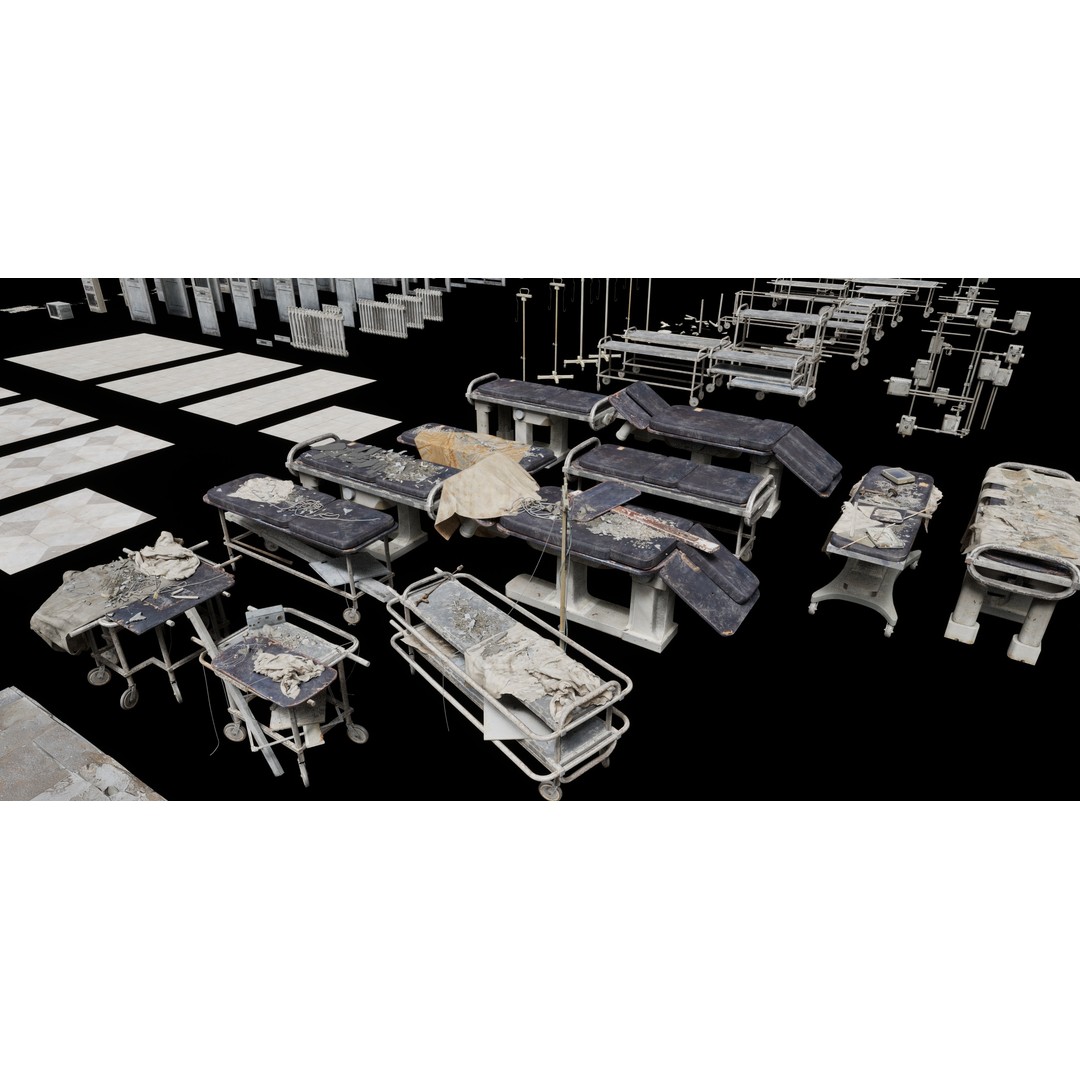 Abandoned Hospital 3D Model – Low Poly Interior Asset, PBR - View 21